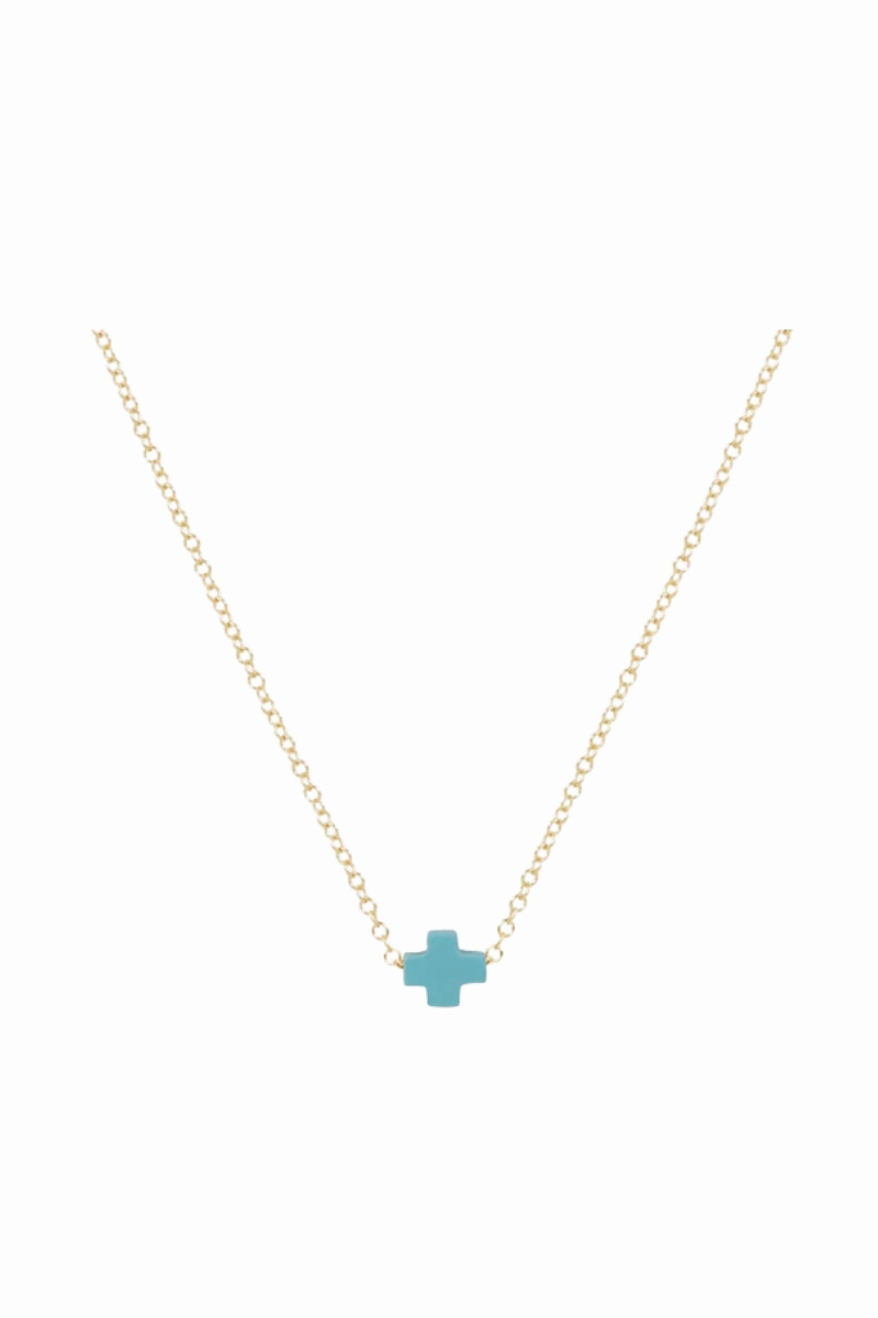 Egirl 14" Necklace Gold - Signature Cross Small Turquoise Best Price Online