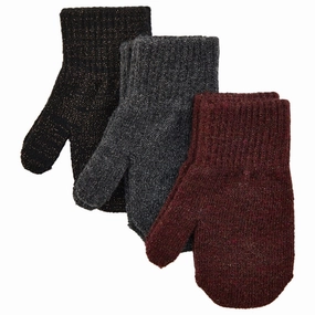 Mikk-Line Magic Mittens W/Lurex 3-Pack Decadent Chocolate Black Antrazite Dont Miss Out!