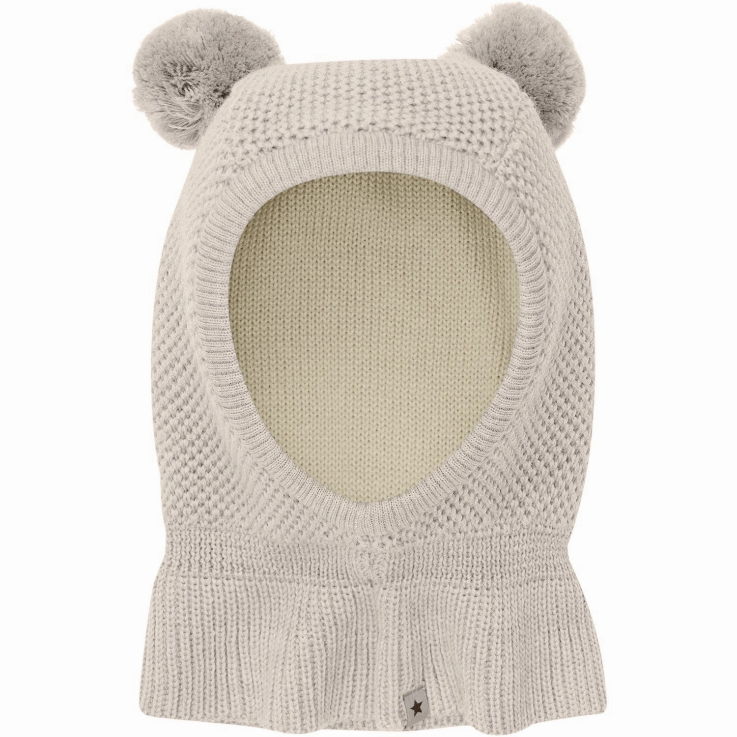 Clearance Blowout Huttelihut Sand Melange Balaclava Windstop Pompoms