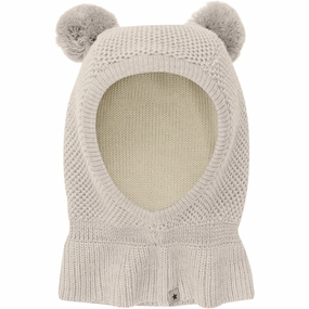 Clearance Blowout Huttelihut Sand Melange Balaclava Windstop Pompoms