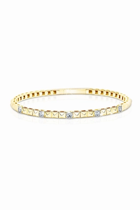 Spaced Diamond Triangle Flex Bracelet In 14K Yellow Gold Price Drop Alert Trending Now Discount