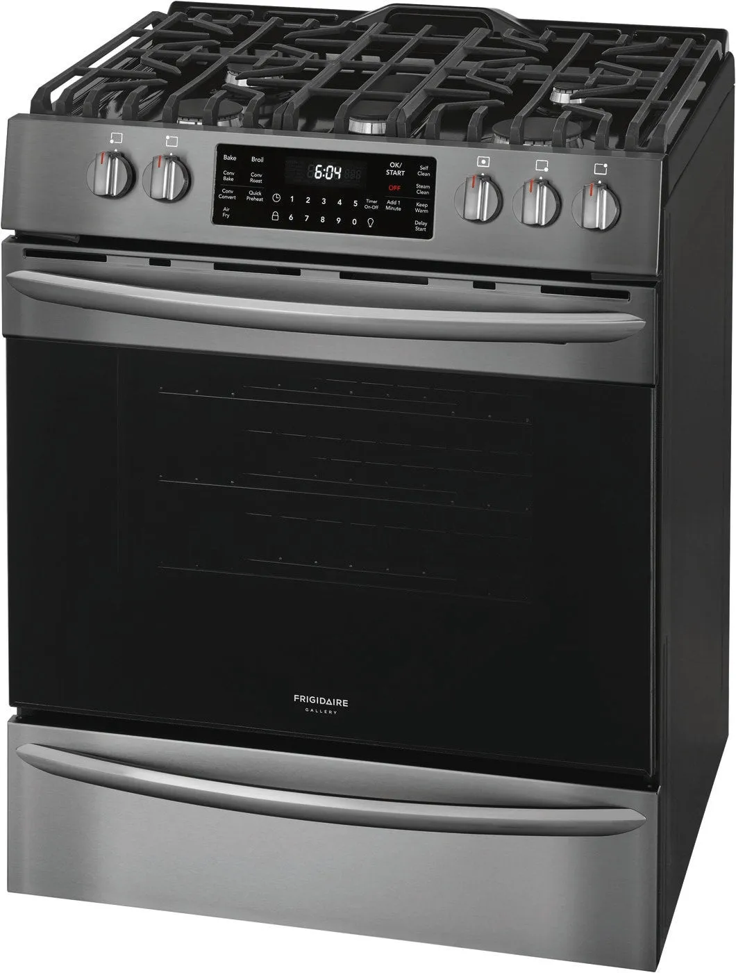 Frigidaire Gallery 30" Slide-In Gas Range Self Clean - Black Stainless - FGGH3047VD
