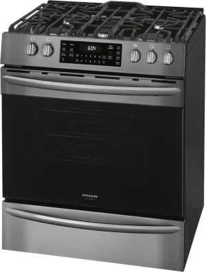 Frigidaire Gallery 30" Slide-In Gas Range Self Clean - Black Stainless - FGGH3047VD