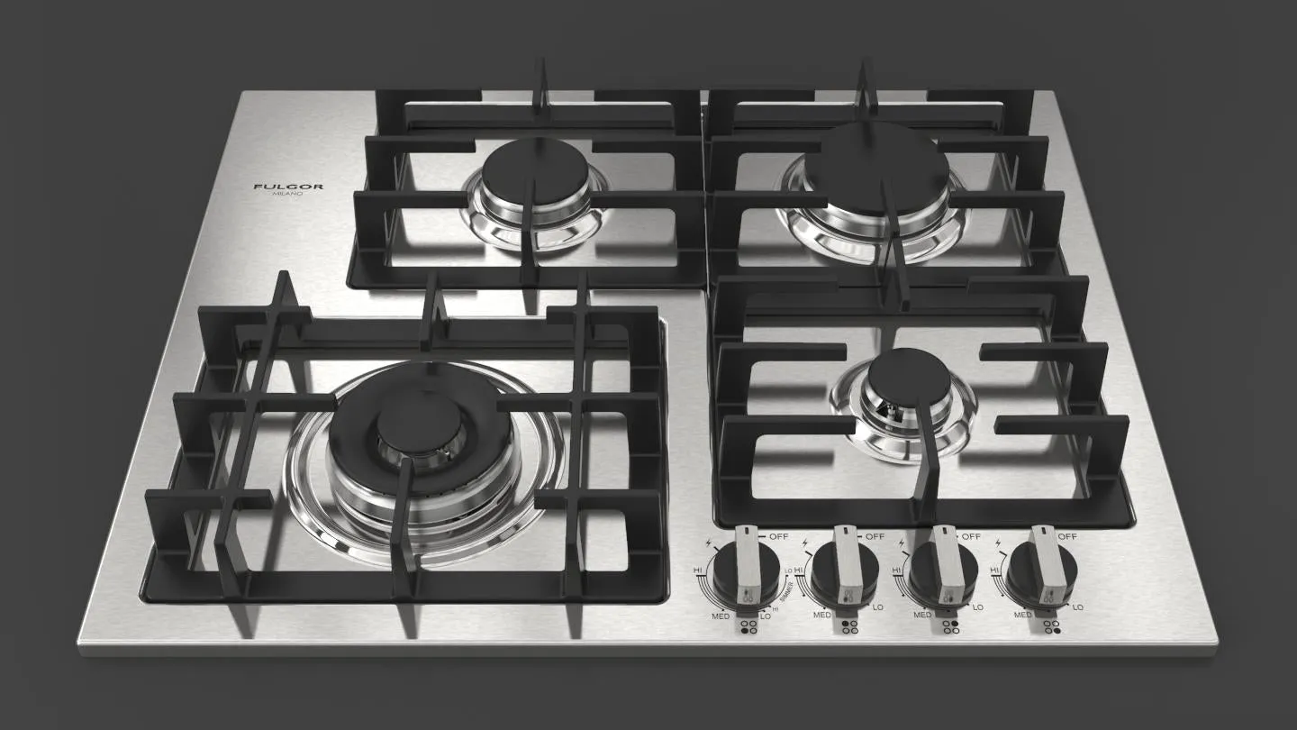 Fulgor Milano 400 Series 24" Gas Cooktop - Stainless - F4GK24S1