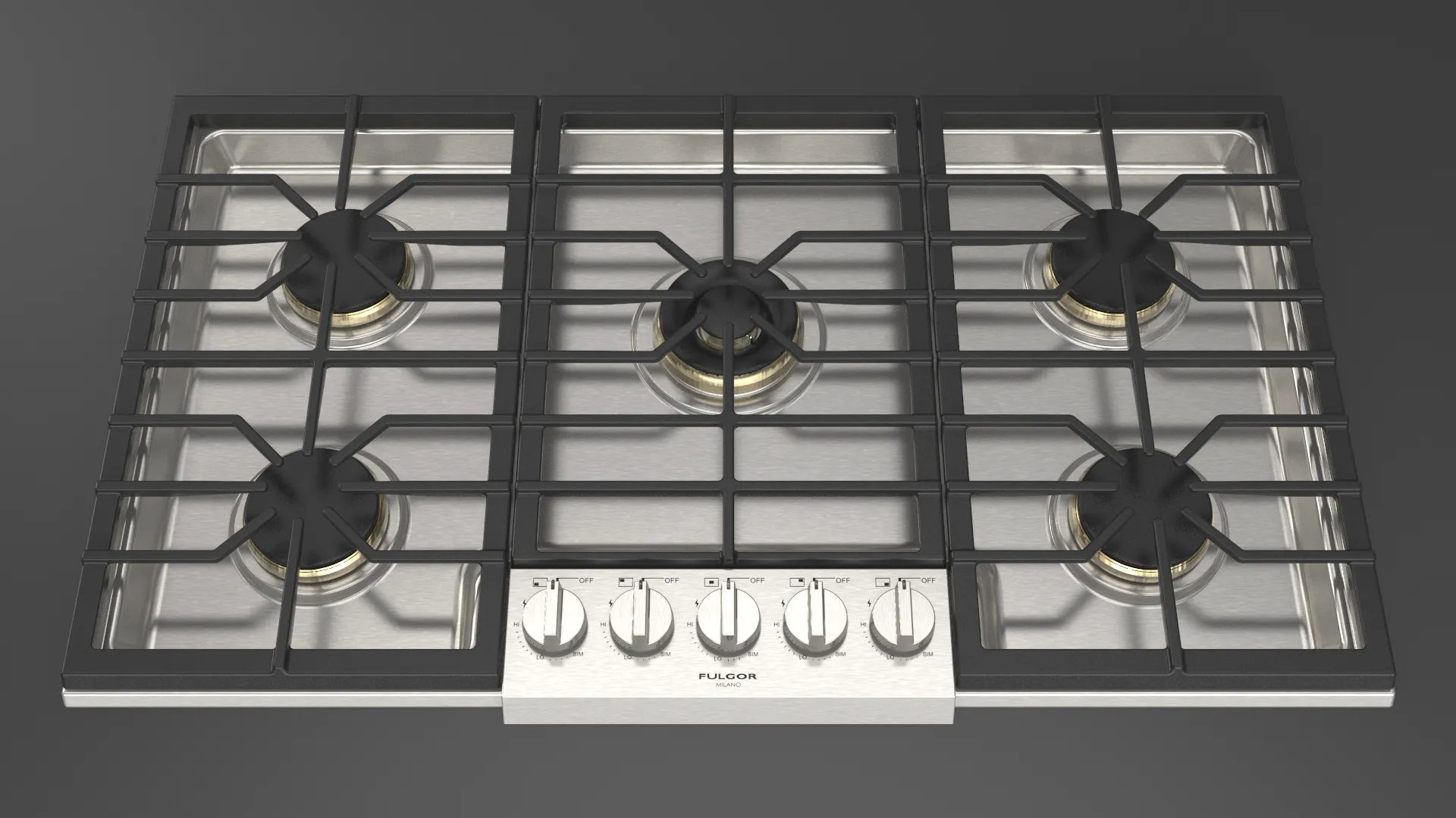Fulgor Milano 600 Series 36" Pro Gas Cooktop - Stainless - F6PGK365S1