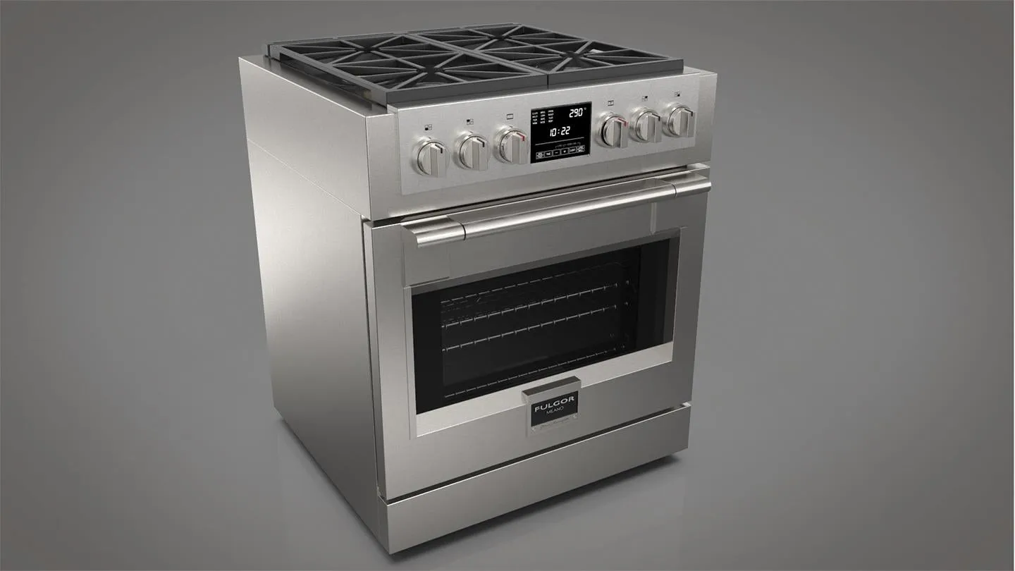 Fulgor Milano 600 Series Sofia 30" Professional Dual Fuel Range - Stainless - F6PDF304S1