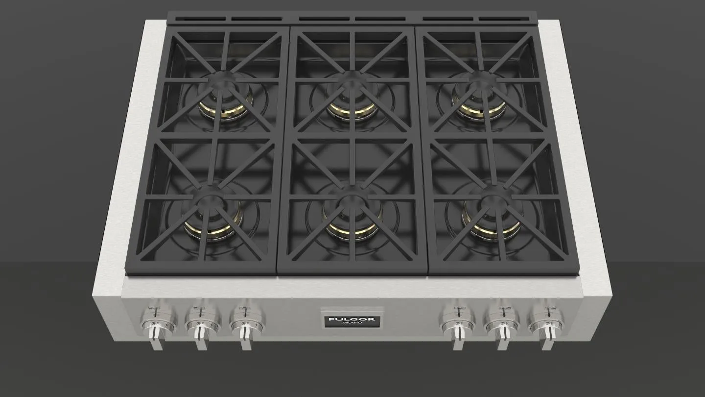 Fulgor Milano 600 Series Sofia  36" Professional Gas Rangetop - Stainless - F6GRT366S1