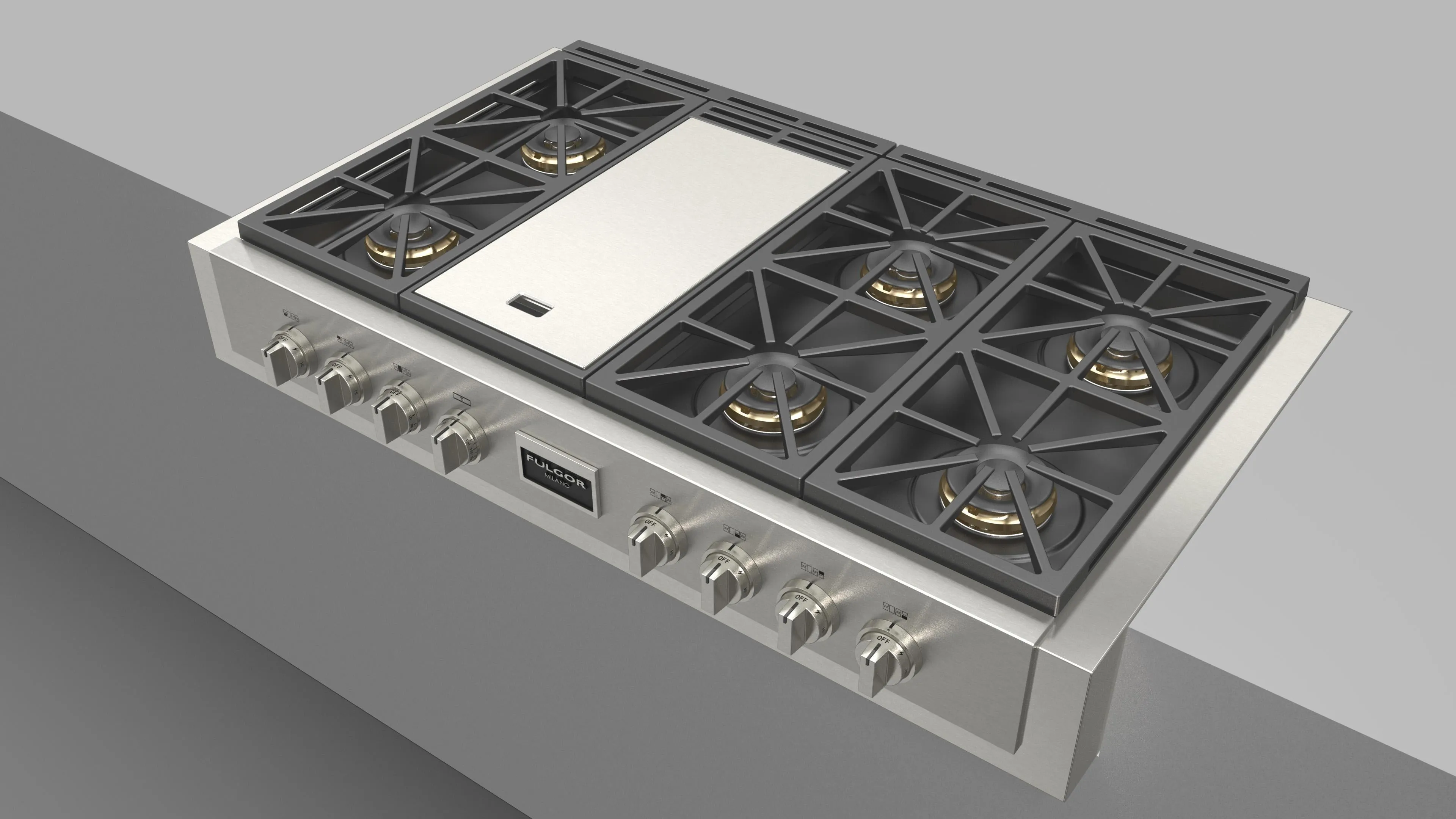 Fulgor Milano 600 Series Sofia  48" Professional Gas Rangetop - Stainless - F6GRT486GS1