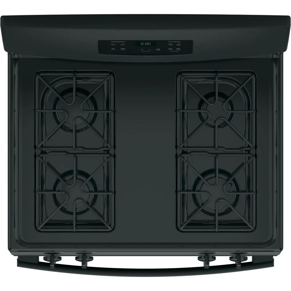 GE 30" Deluxe Gas Freestanding Range Steam Cleaning - Black - JCGBS60DEKBB