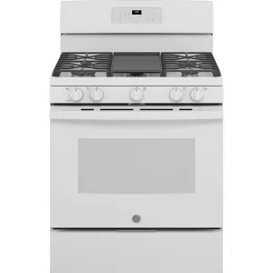GE 30" Gas Freestanding Range 18K BTU Boil and 5K Simmer - White - JCGB660DPWW