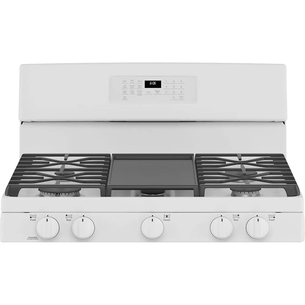 GE 30" Gas Freestanding Range 18K BTU Boil and 5K Simmer - White - JCGB660DPWW