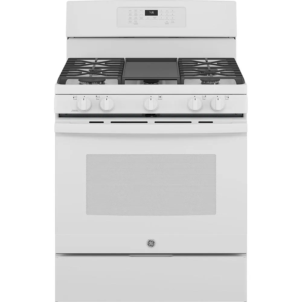 GE 30" Gas Freestanding Range Self Cleaning - White - JCGB735DPWW