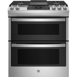 GE 30" Slide-In Gas Range Convection Self Cleaning Double Oven - Stainless - JCGSS86SPSS