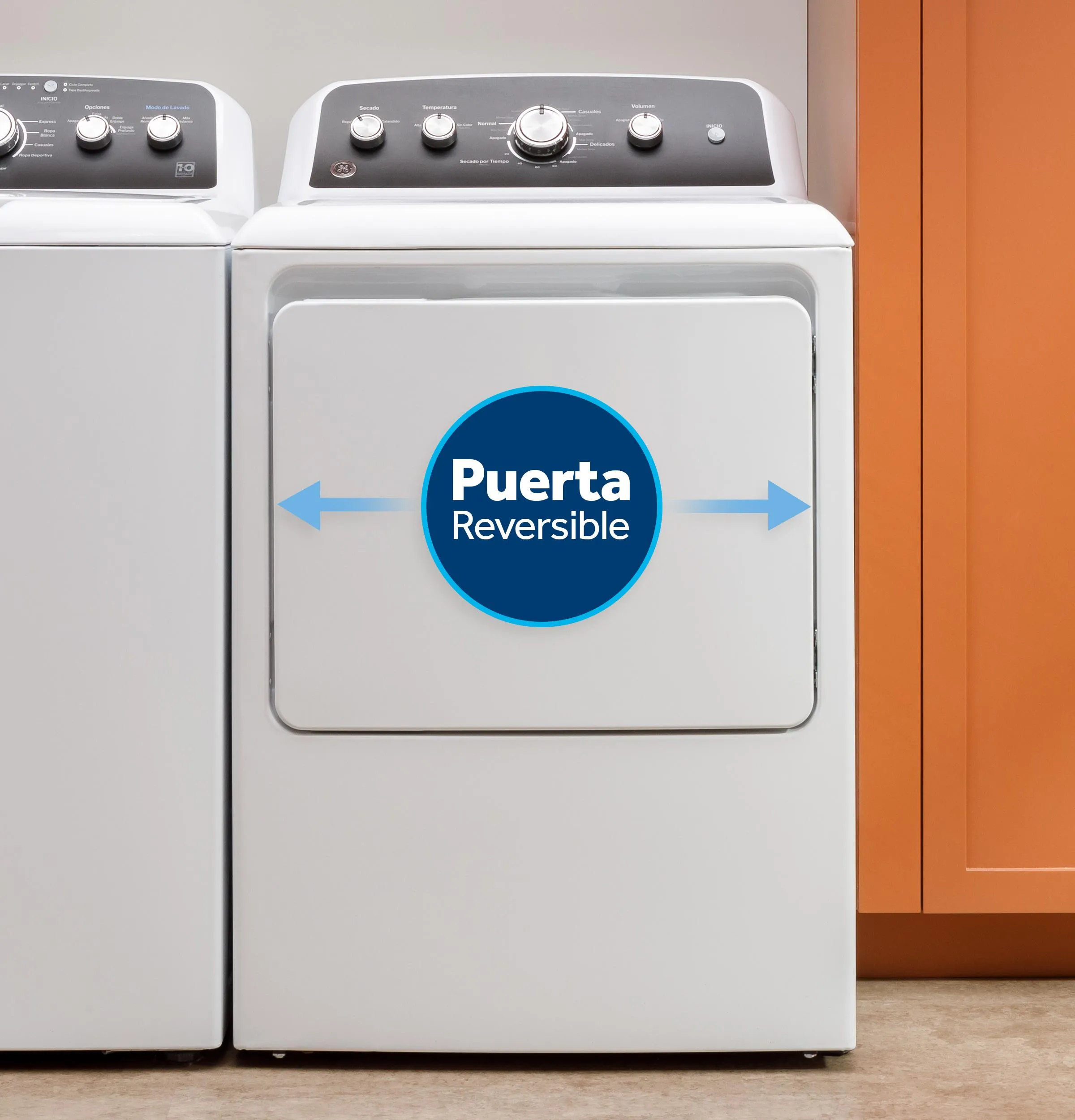Ge Appliances ETD48GASWWB Ge 7.2 Cu. Ft. Capacity Gas&#X00A0;Dryer&#X00A0;With&#X00A0;Spanish Panel And Up To 120 Ft. Venting&#X200B;