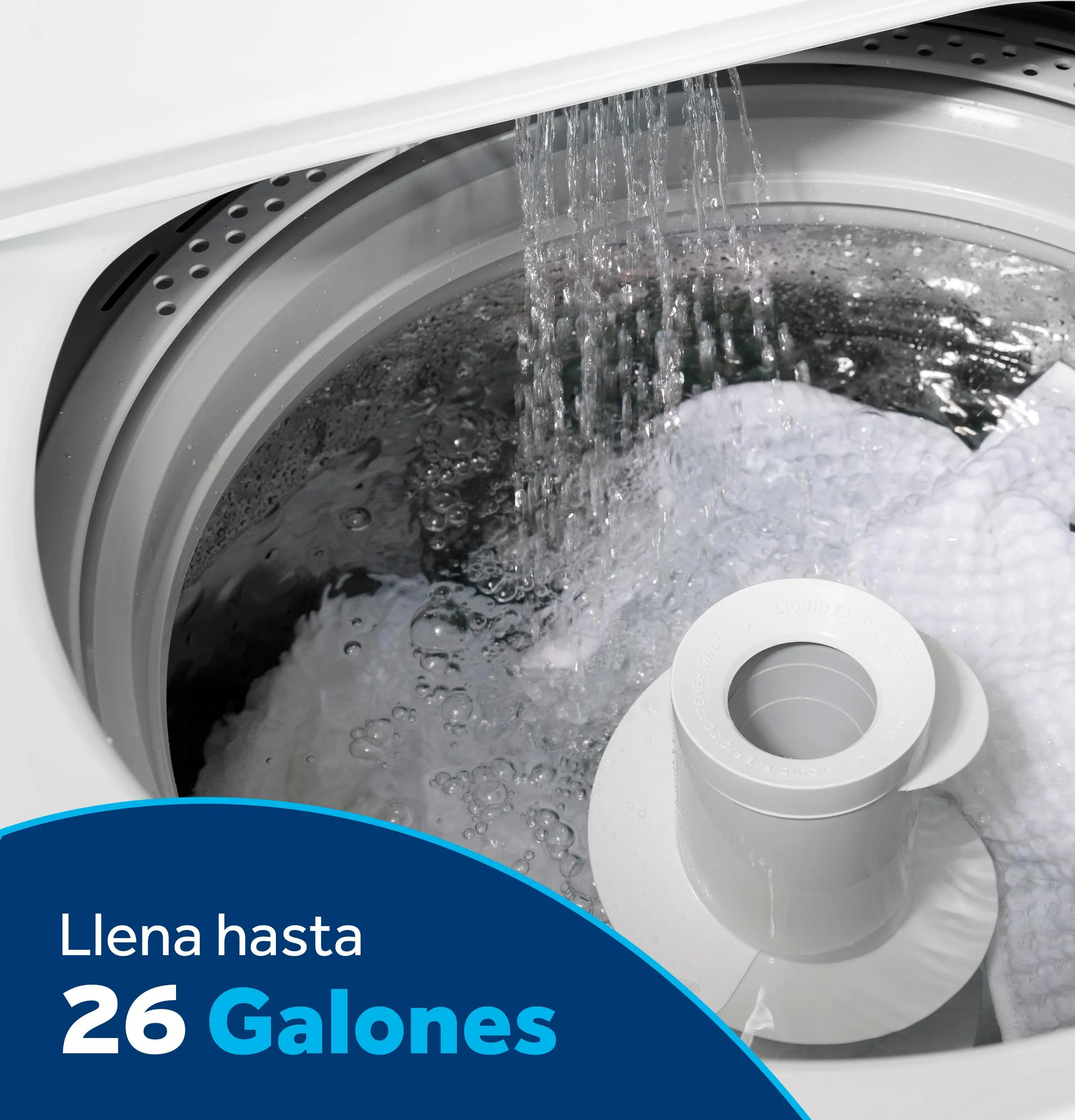 Ge Appliances ETW485ASWWB Ge 4.5 Cu. Ft. Capacity Washer With Spanish Panel And Wash Modes Soak And Power