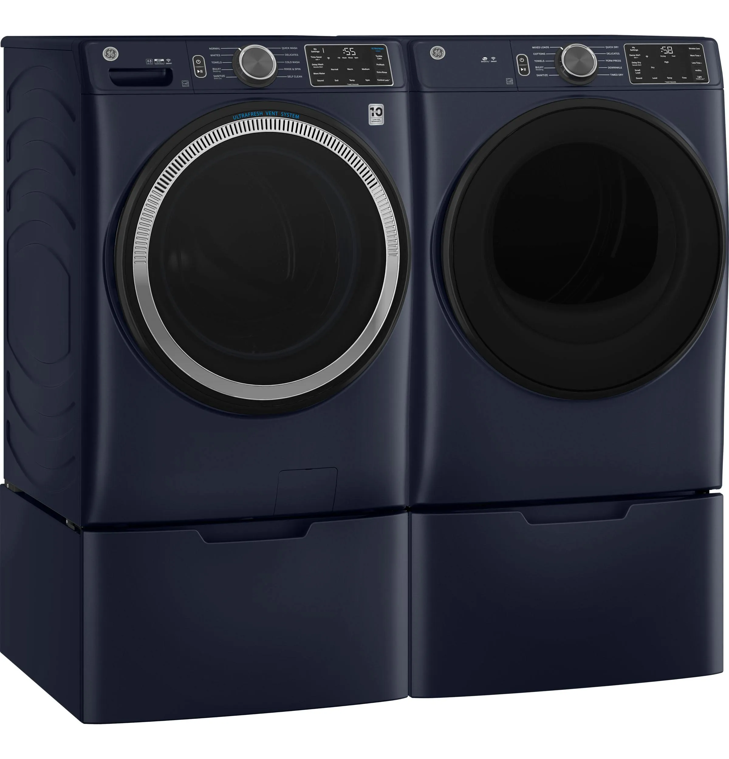 Ge Appliances GFD55GSPRRS Ge 7.8 Cu. Ft. Capacity Smart Front Load Gas Dryer With Sanitize Cycle