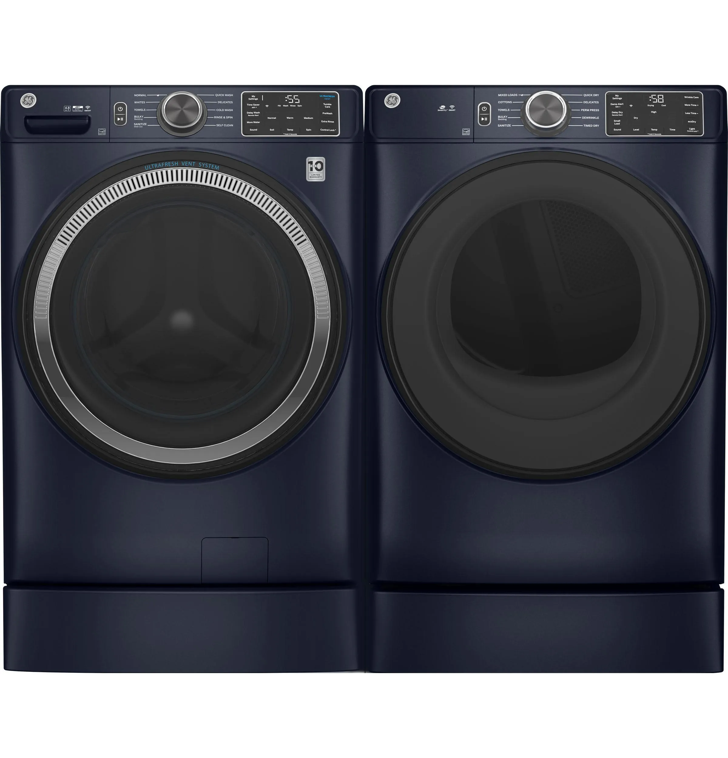 Ge Appliances GFD55GSPRRS Ge 7.8 Cu. Ft. Capacity Smart Front Load Gas Dryer With Sanitize Cycle