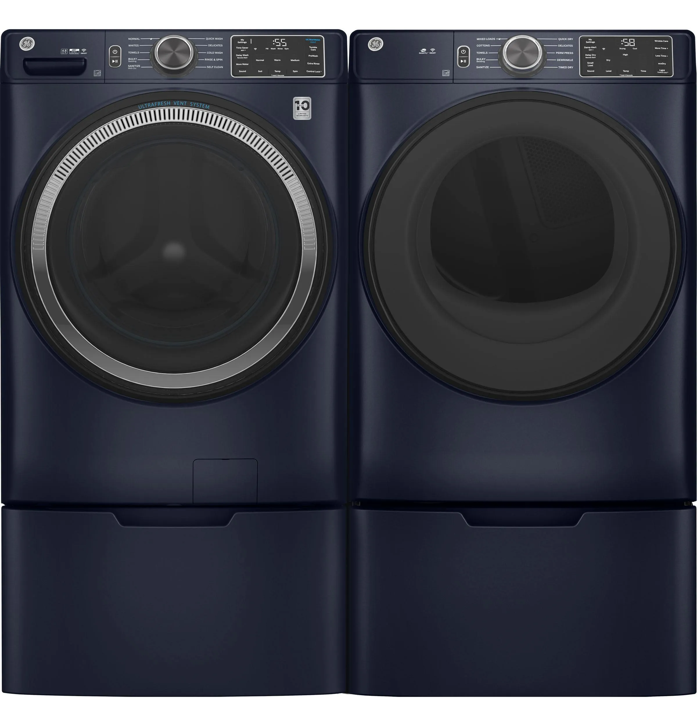 Ge Appliances GFD55GSPRRS Ge 7.8 Cu. Ft. Capacity Smart Front Load Gas Dryer With Sanitize Cycle