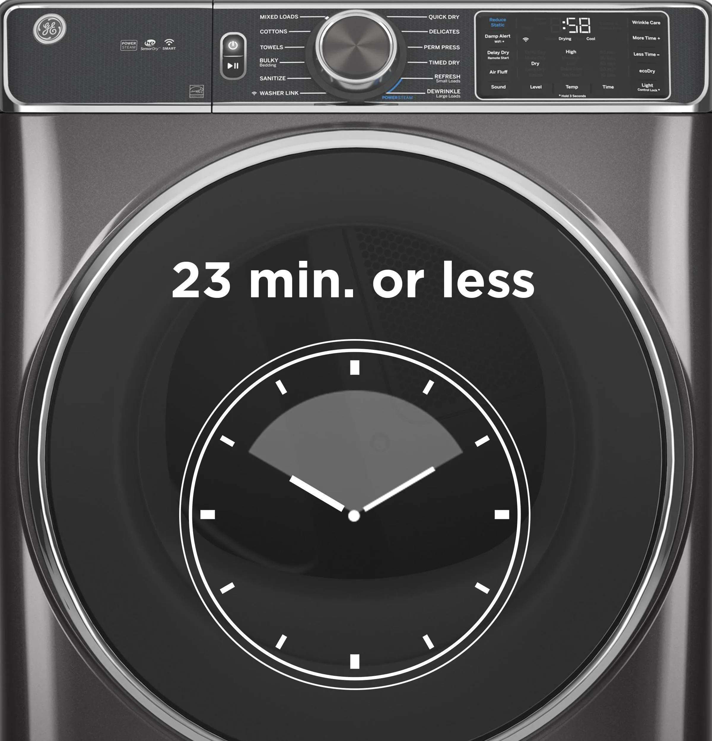 Ge Appliances GFD65GSPVDS Ge 7.8 Cu. Ft. Capacity Smart Front Load Gas Dryer With Steam And Sanitize Cycle