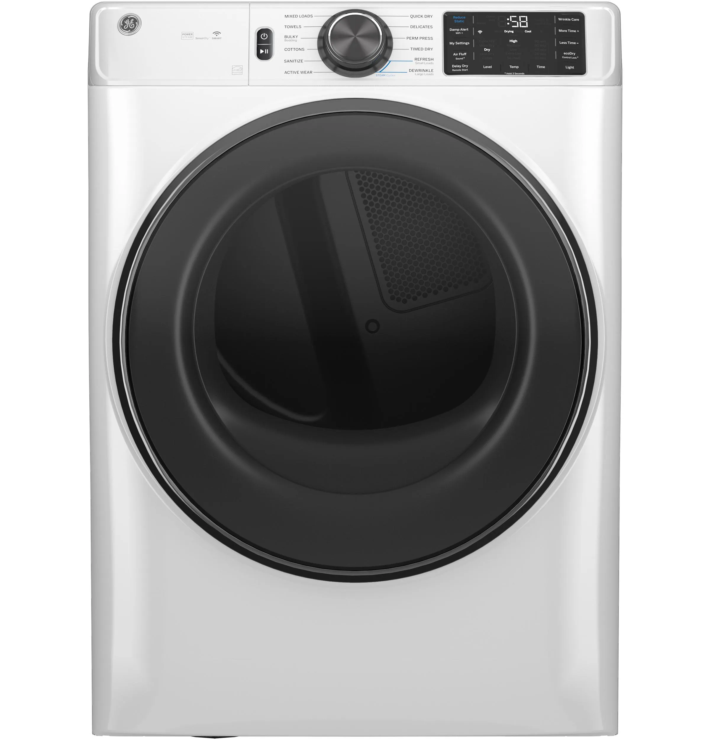 Ge Appliances GFD65GSSVWW Ge 7.8 Cu. Ft. Capacity Smart Front Load Gas Dryer With Steam And Sanitize Cycle