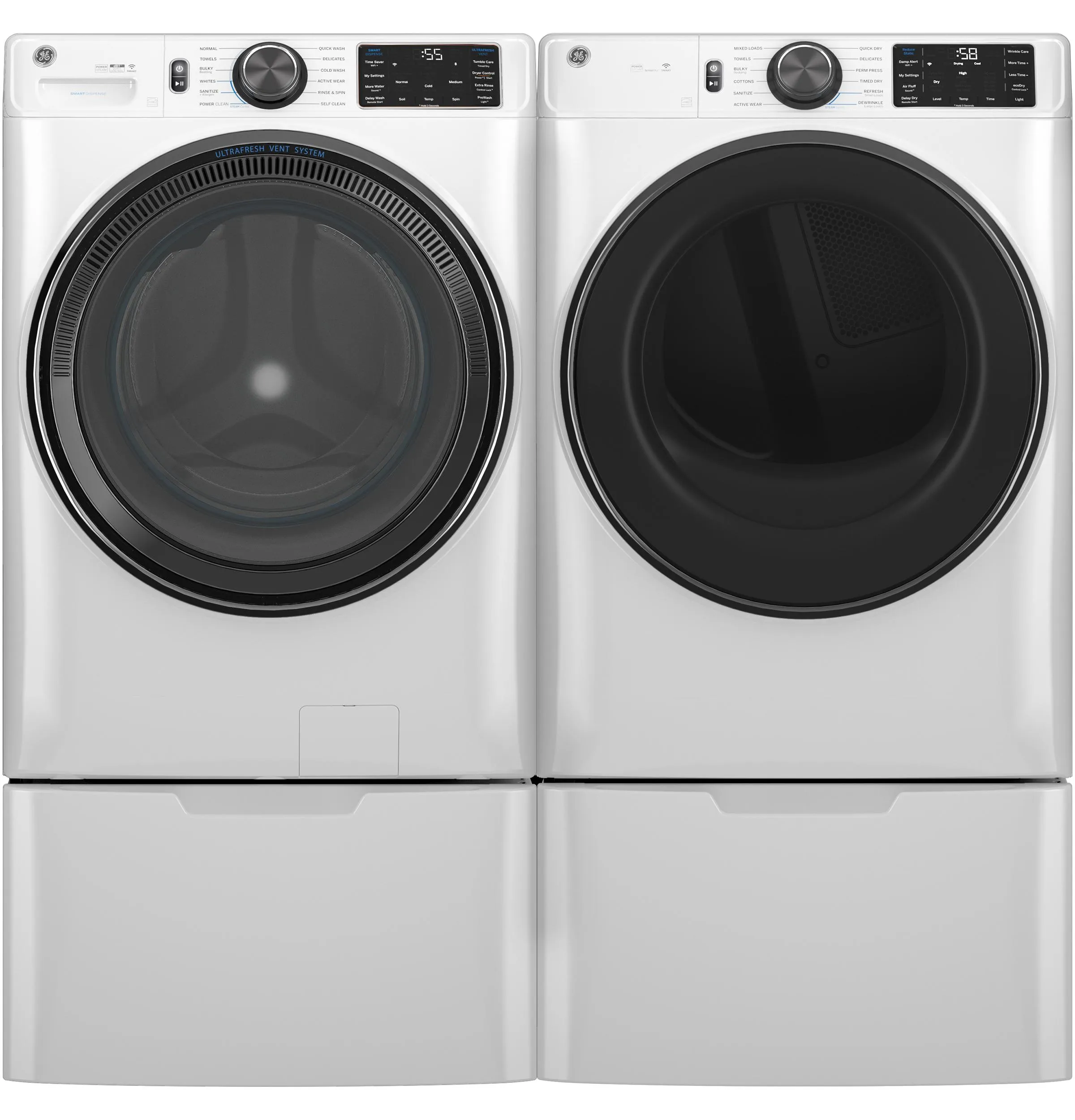 Ge Appliances GFD65GSSVWW Ge 7.8 Cu. Ft. Capacity Smart Front Load Gas Dryer With Steam And Sanitize Cycle