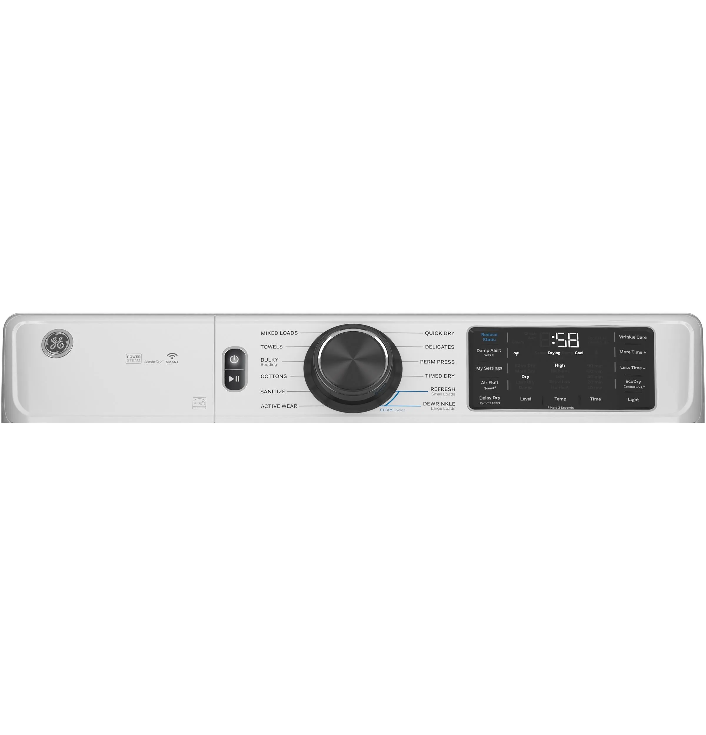 Ge Appliances GFD65GSSVWW Ge 7.8 Cu. Ft. Capacity Smart Front Load Gas Dryer With Steam And Sanitize Cycle