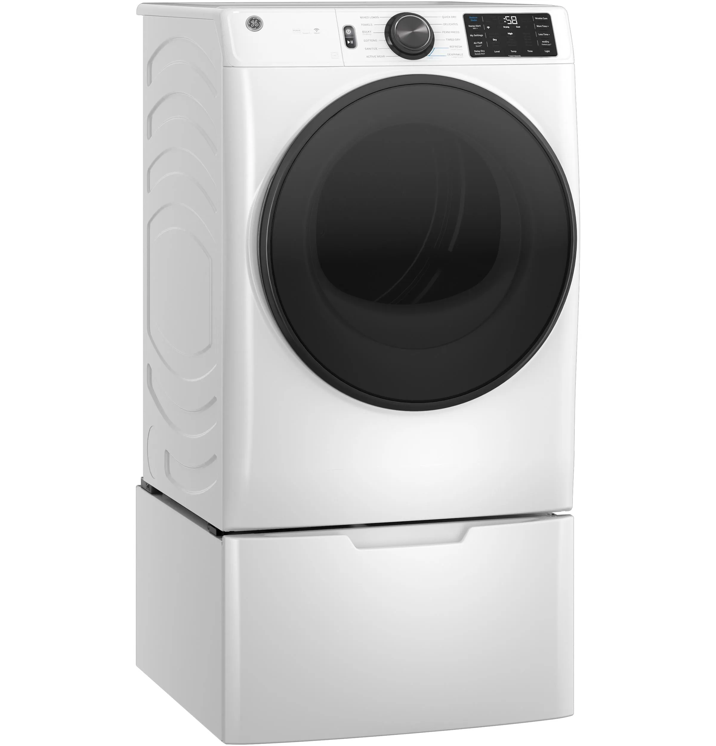 Ge Appliances GFD65GSSVWW Ge 7.8 Cu. Ft. Capacity Smart Front Load Gas Dryer With Steam And Sanitize Cycle