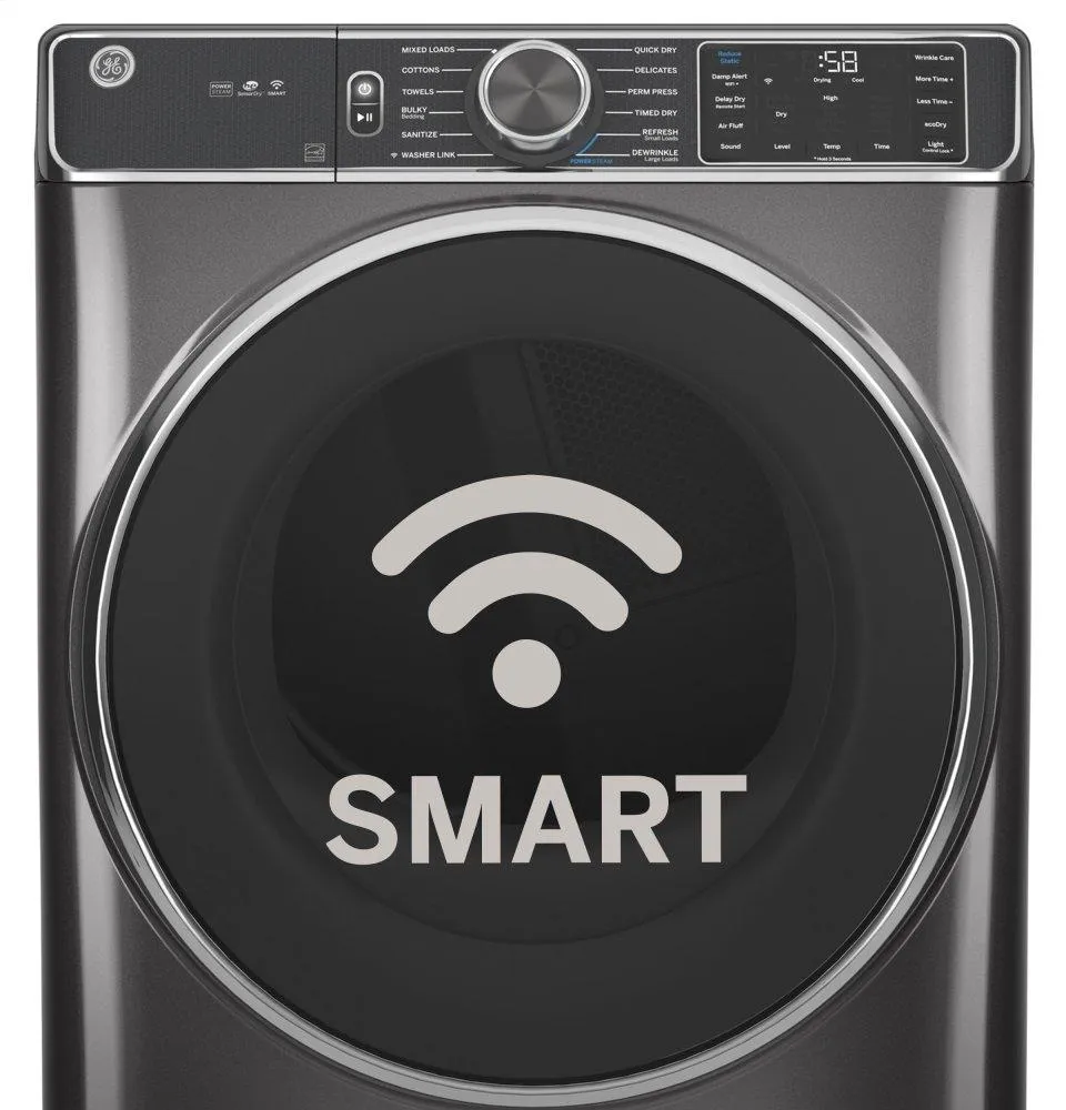 Ge Appliances GFD85GSPNRS Ge 7.8 Cu. Ft. Capacity Smart Front Load Gas Dryer With Steam And Sanitize Cycle