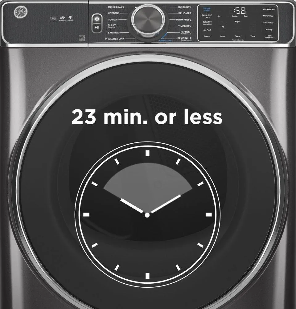Ge Appliances GFD85GSPNRS Ge 7.8 Cu. Ft. Capacity Smart Front Load Gas Dryer With Steam And Sanitize Cycle