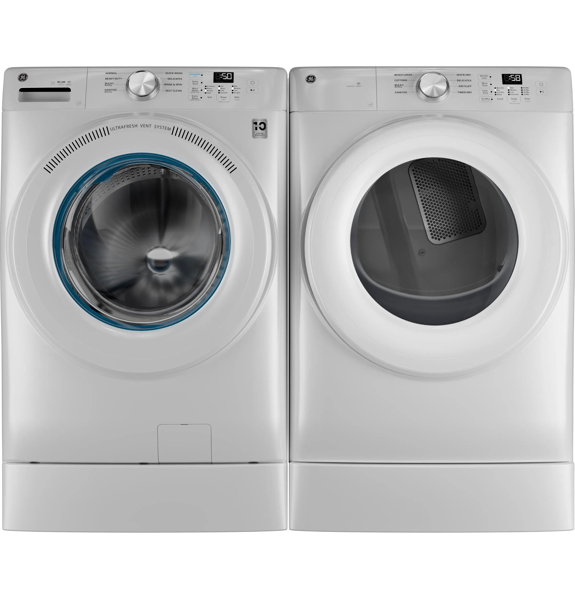Ge Appliances GFW350SSYWW Ge? Energy Star? 4.6 Cu. Ft. Capacity Smart Front Load Washer With Ultrafresh Vent System With Odorblock&#8482;