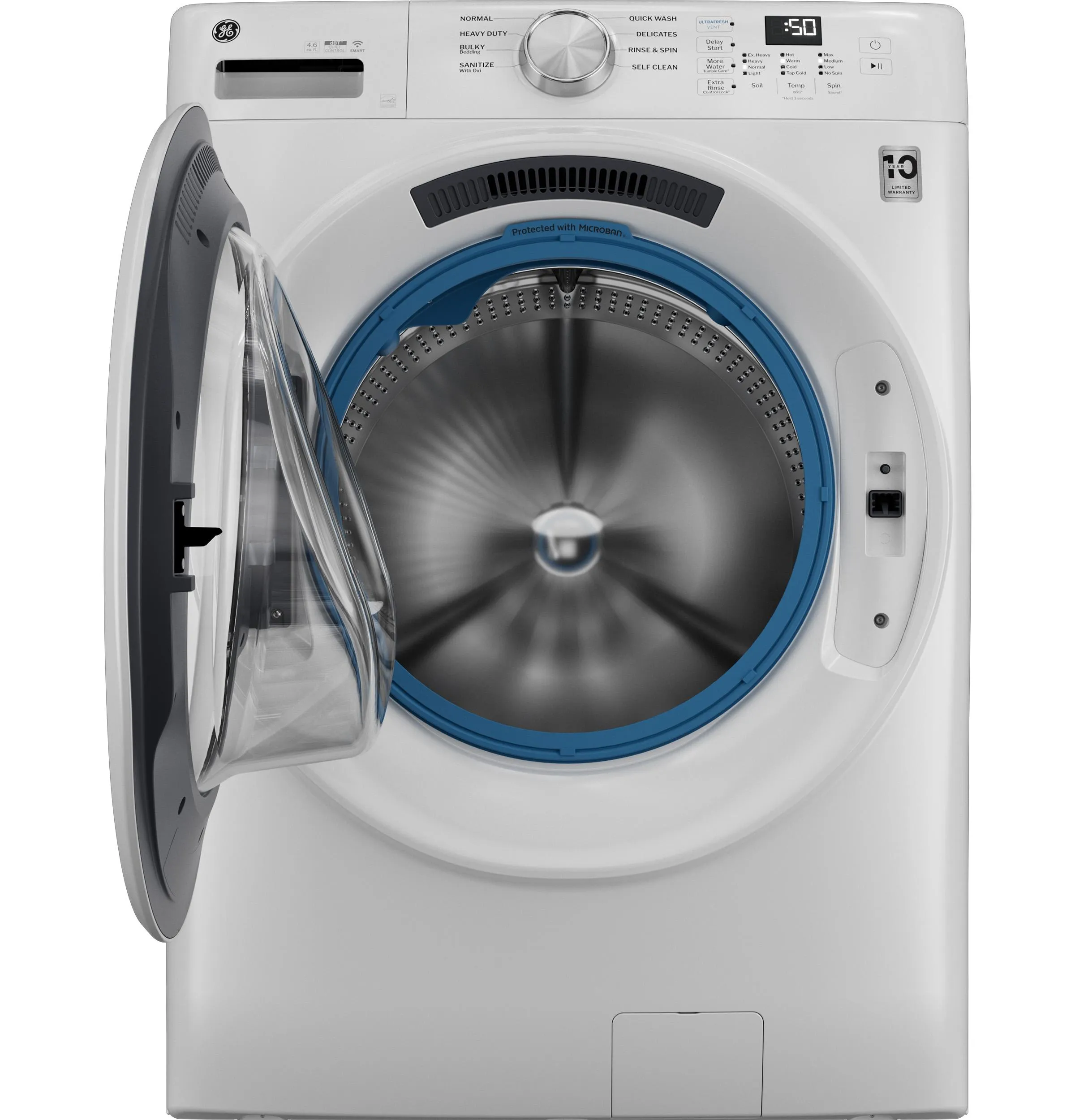 Ge Appliances GFW350SSYWW Ge? Energy Star? 4.6 Cu. Ft. Capacity Smart Front Load Washer With Ultrafresh Vent System With Odorblock&#8482;