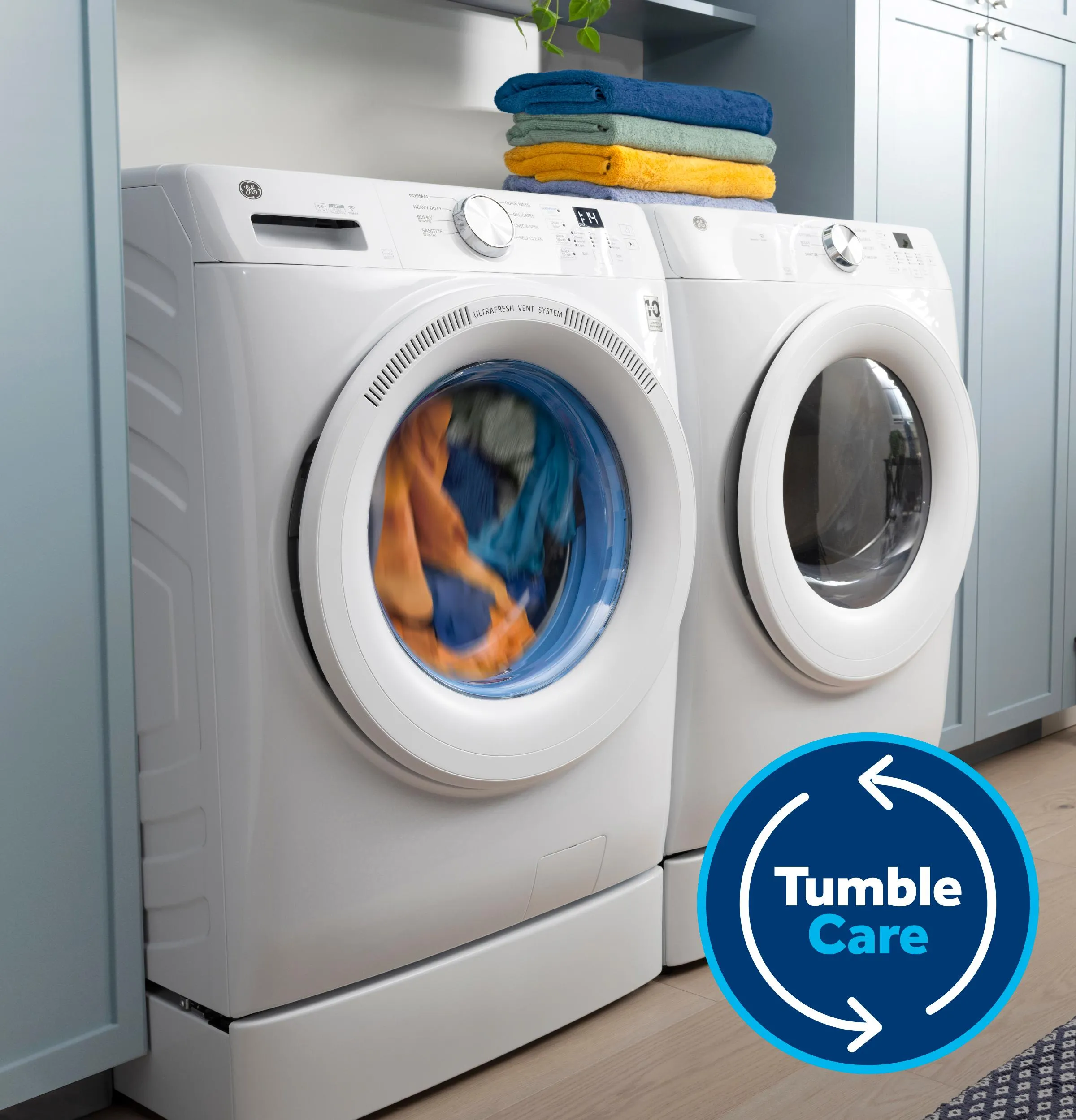 Ge Appliances GFW350SSYWW Ge? Energy Star? 4.6 Cu. Ft. Capacity Smart Front Load Washer With Ultrafresh Vent System With Odorblock&#8482;