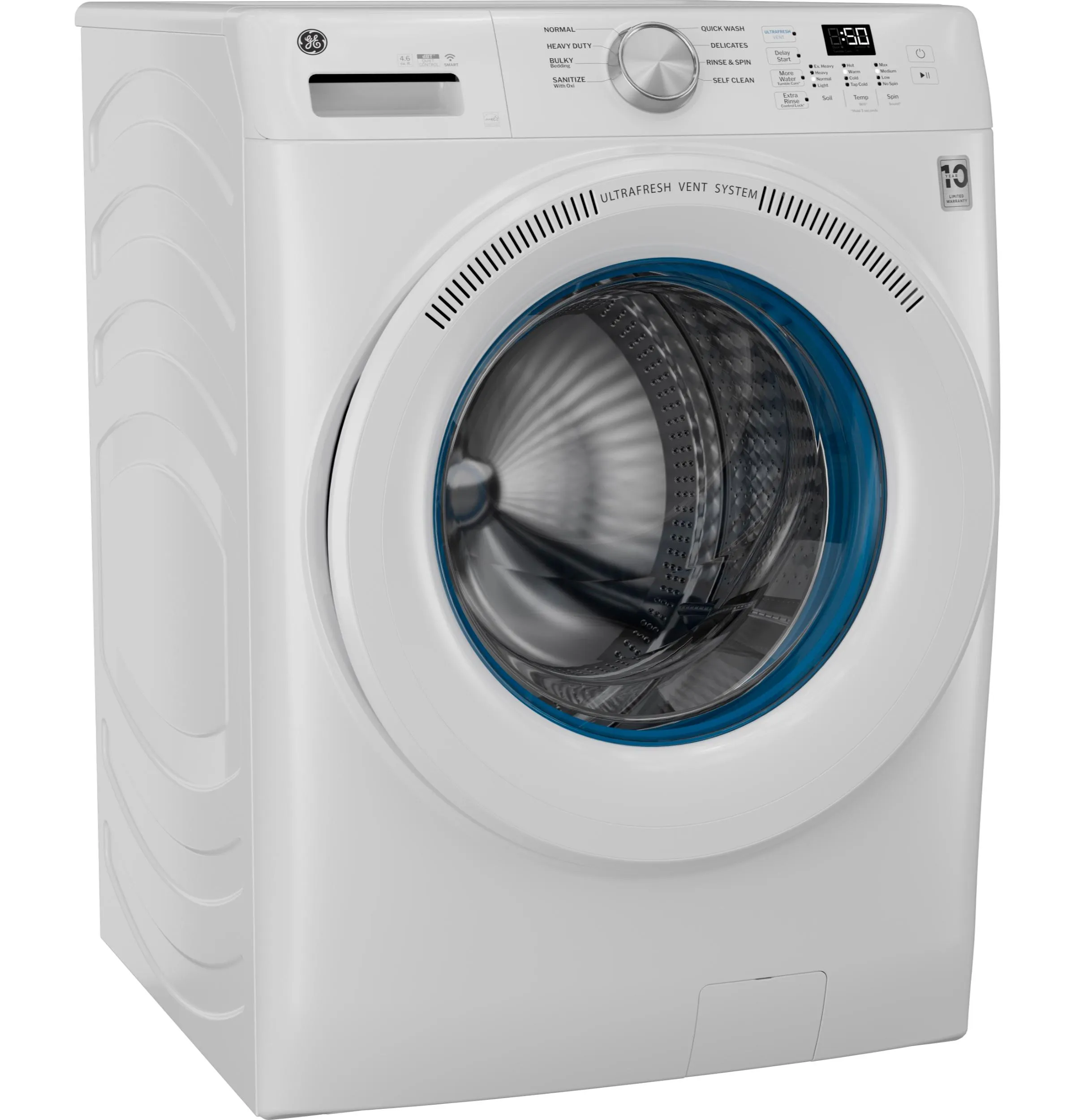 Ge Appliances GFW350SSYWW Ge? Energy Star? 4.6 Cu. Ft. Capacity Smart Front Load Washer With Ultrafresh Vent System With Odorblock&#8482;
