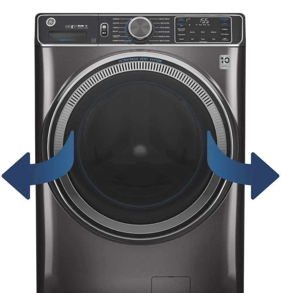 Ge Appliances GFW650SSNWW Ge? 4.8 Cu. Ft. Capacity Smart Front Load Energy Star? Steam Washer With Smartdispense&#8482; Ultrafresh Vent System With Odorblock&#8482; And Sanitize   Allergen