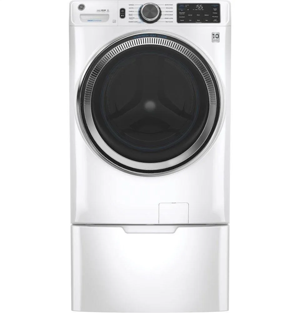 Ge Appliances GFW650SSNWW Ge? 4.8 Cu. Ft. Capacity Smart Front Load Energy Star? Steam Washer With Smartdispense&#8482; Ultrafresh Vent System With Odorblock&#8482; And Sanitize   Allergen