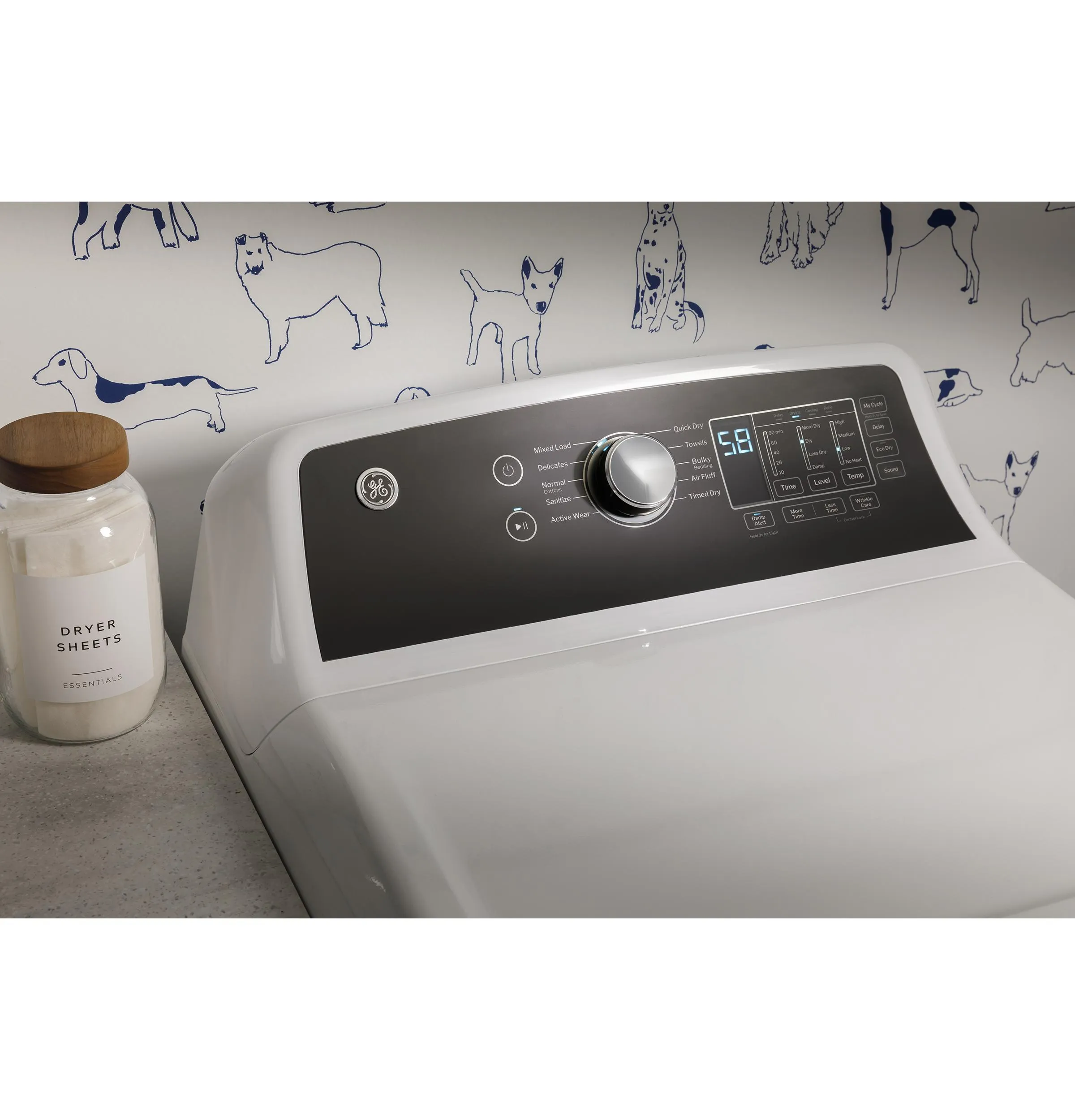 Ge Appliances GTD58GBSVWS Ge 7.4 Cu. Ft. Capacity With Sensor Dry Gas Dryer