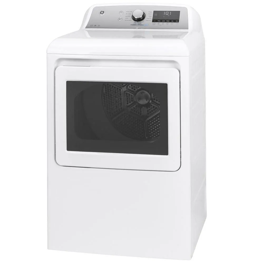 Ge Appliances GTD84GCSNWS Ge 7.4 Cu. Ft. Capacity Smart Aluminized Alloy Drum Gas Dryer With Sanitize Cycle And Sensor Dry