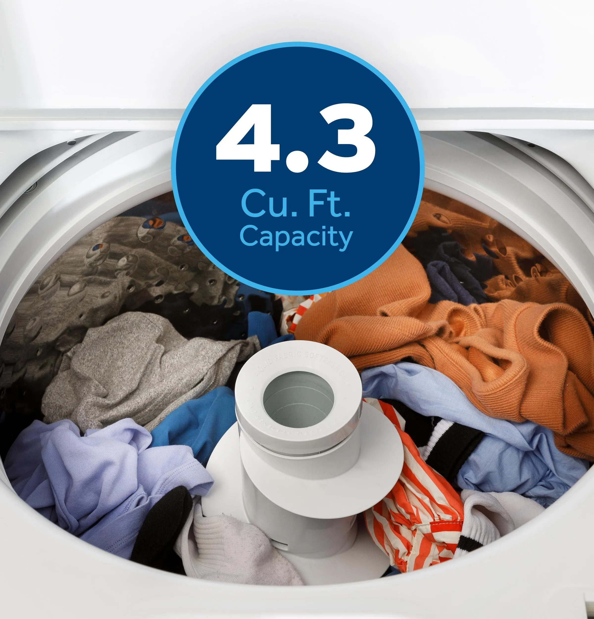 Ge Appliances GTW385ASWWS Ge 4.3 Cu. Ft. Capacity Washer With Stainless Steel&#X00A0;Basket,Cold&#X00A0;Plus And Water Level Control&#X200B;