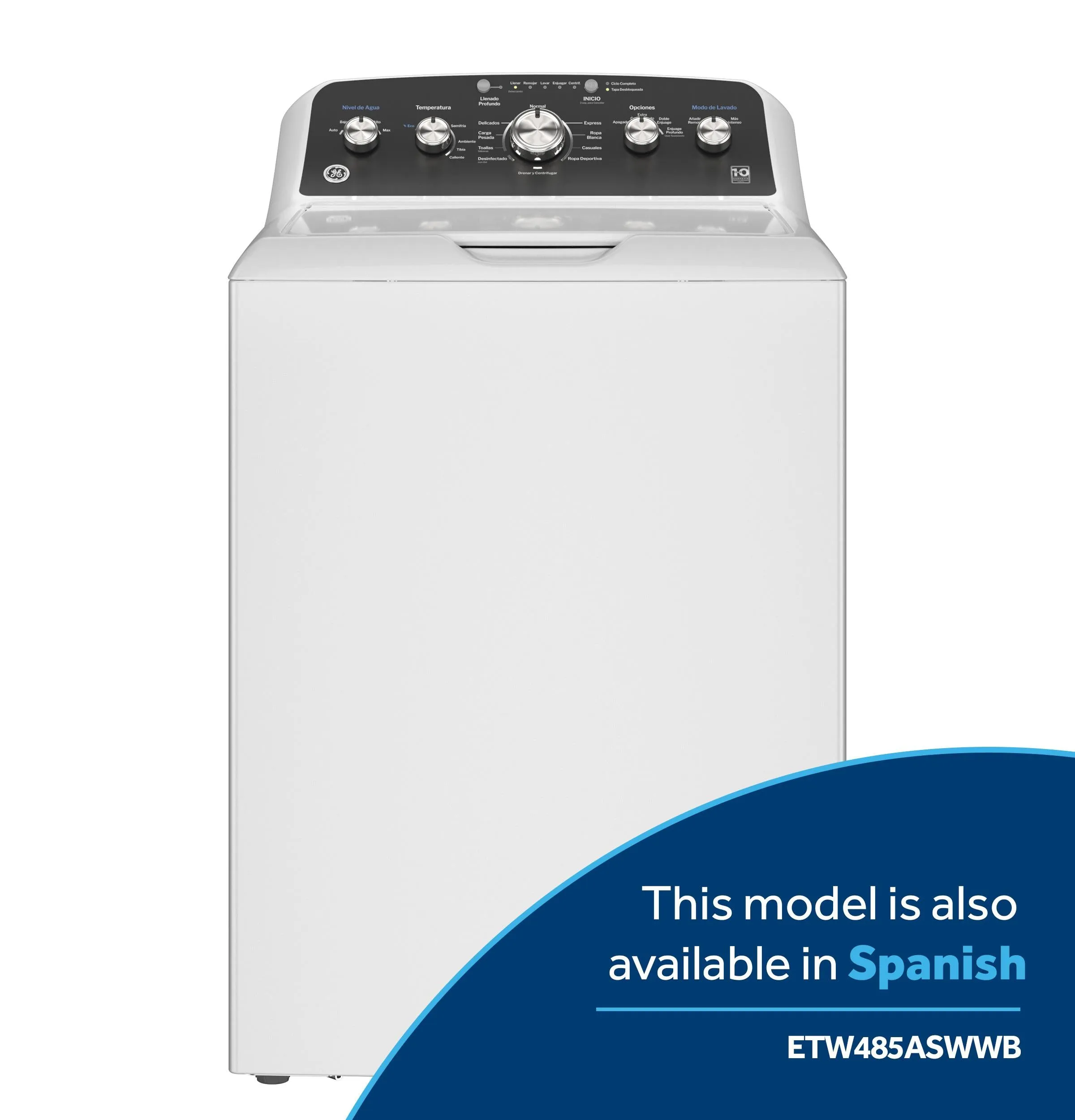 Ge Appliances GTW485ASWWB Ge 4.5 Cu. Ft. Capacity Washer With Stainless Steel&#X00A0;Basket, Cold&#X00A0;Plus And Wash Boost&#X200B;