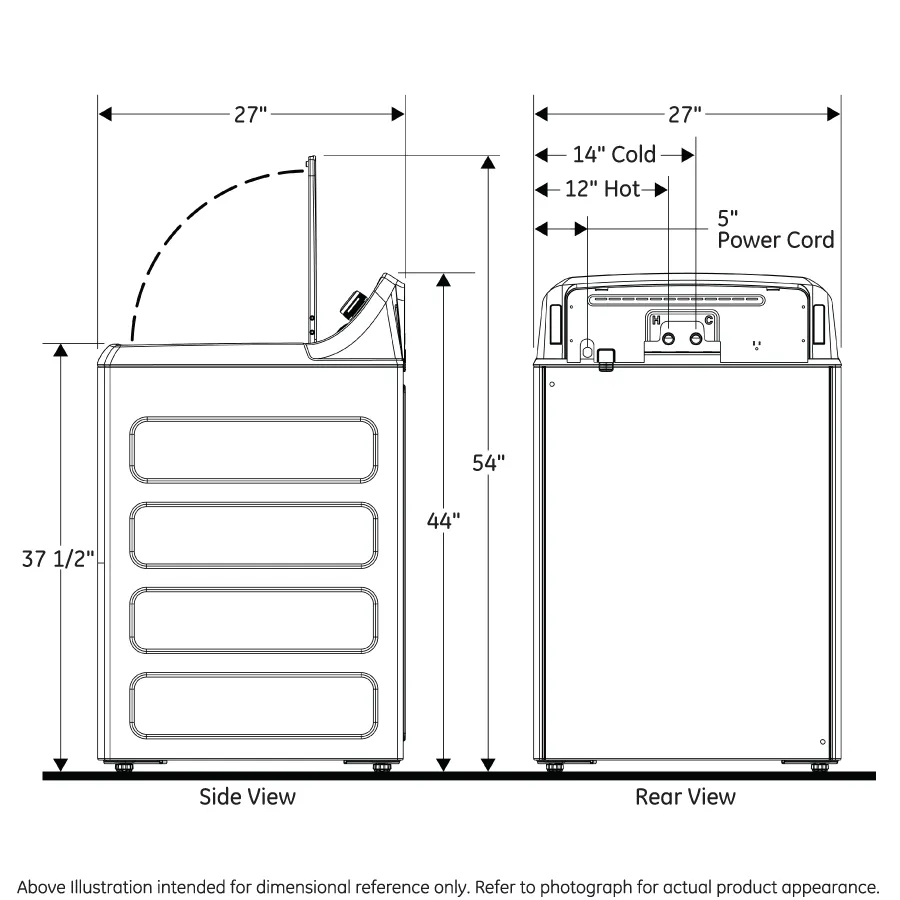 Ge Appliances GTW525ACWWB Ge 4.3 Cu. Ft. Capacity Washer With Stainless Steel Basket,5-Yr Limited Warranty&#X200B;