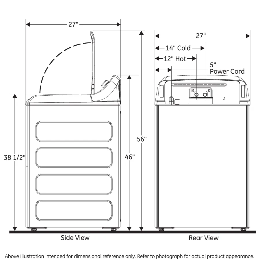 Ge Appliances GTW585BSVWS Ge 4.5 Cu. Ft. Capacity Washer With Water Level Control