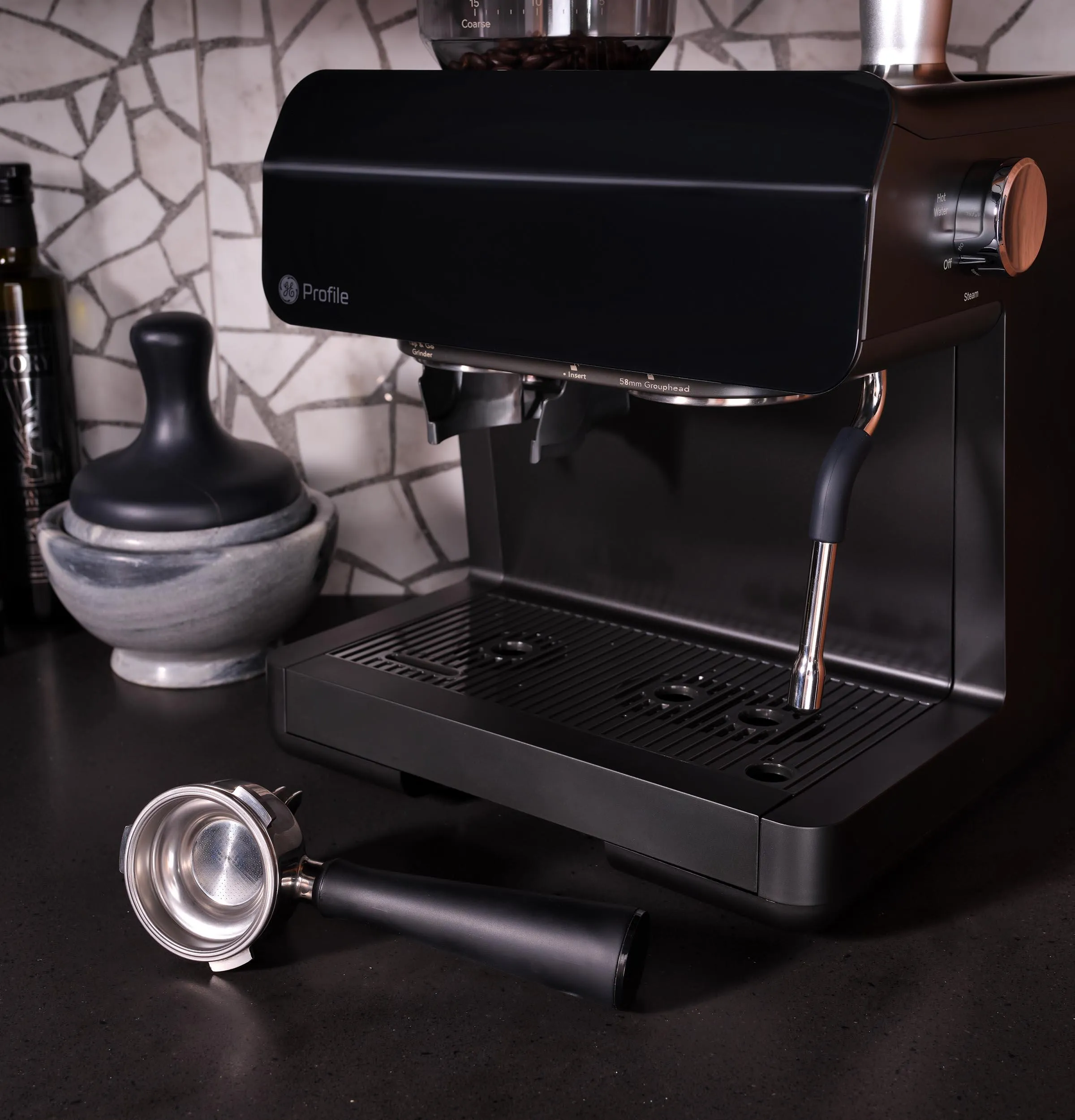 Ge Appliances P7CESAS6RBB Ge Profile&#8482; Semi Automatic Espresso Machine   Frother