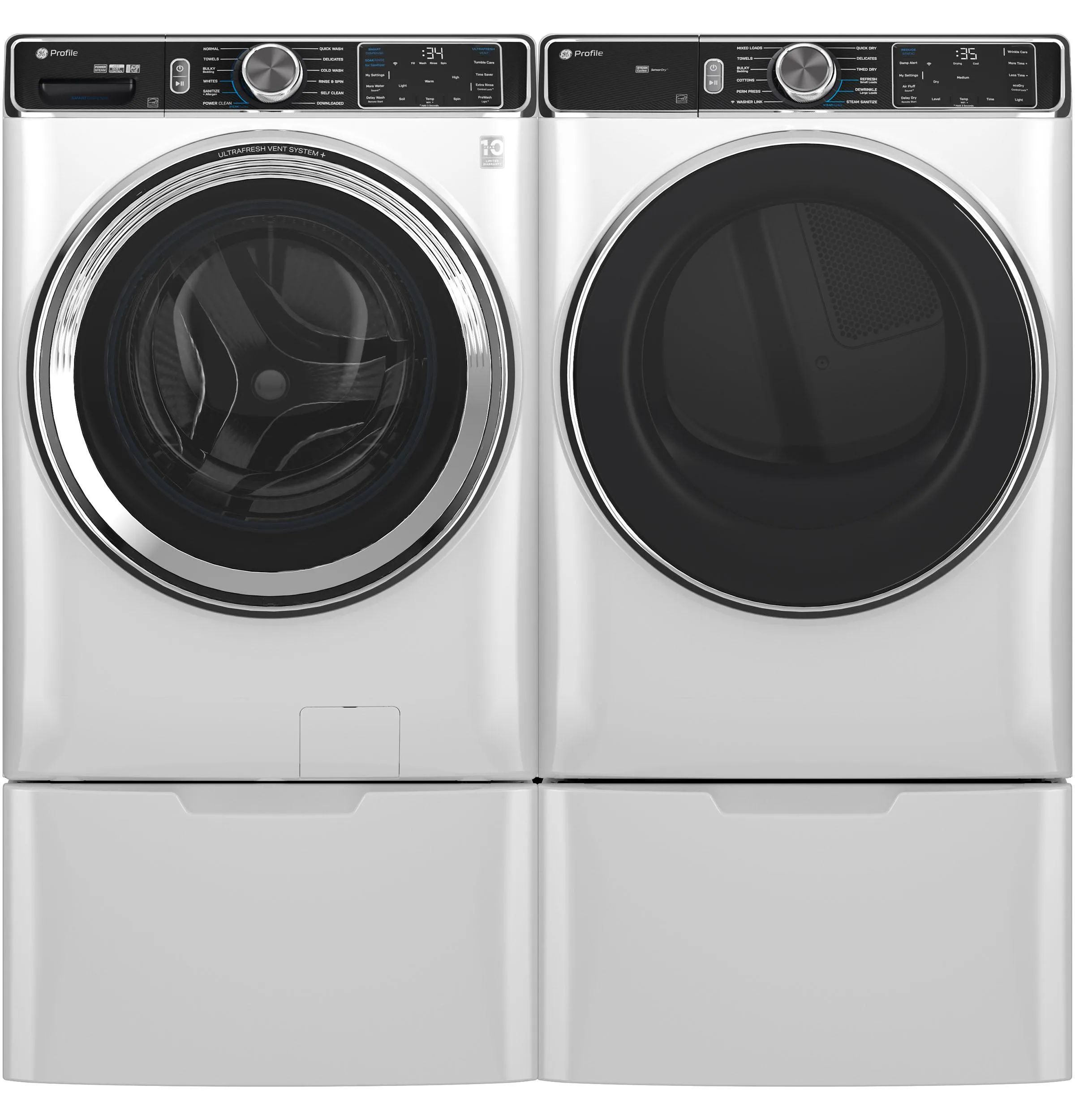 Ge Appliances PFD87GSSVWW Ge Profile&#8482; 7.8 Cu. Ft. Capacity Smart Front Load Gas Dryer With Steam And Sanitize Cycle