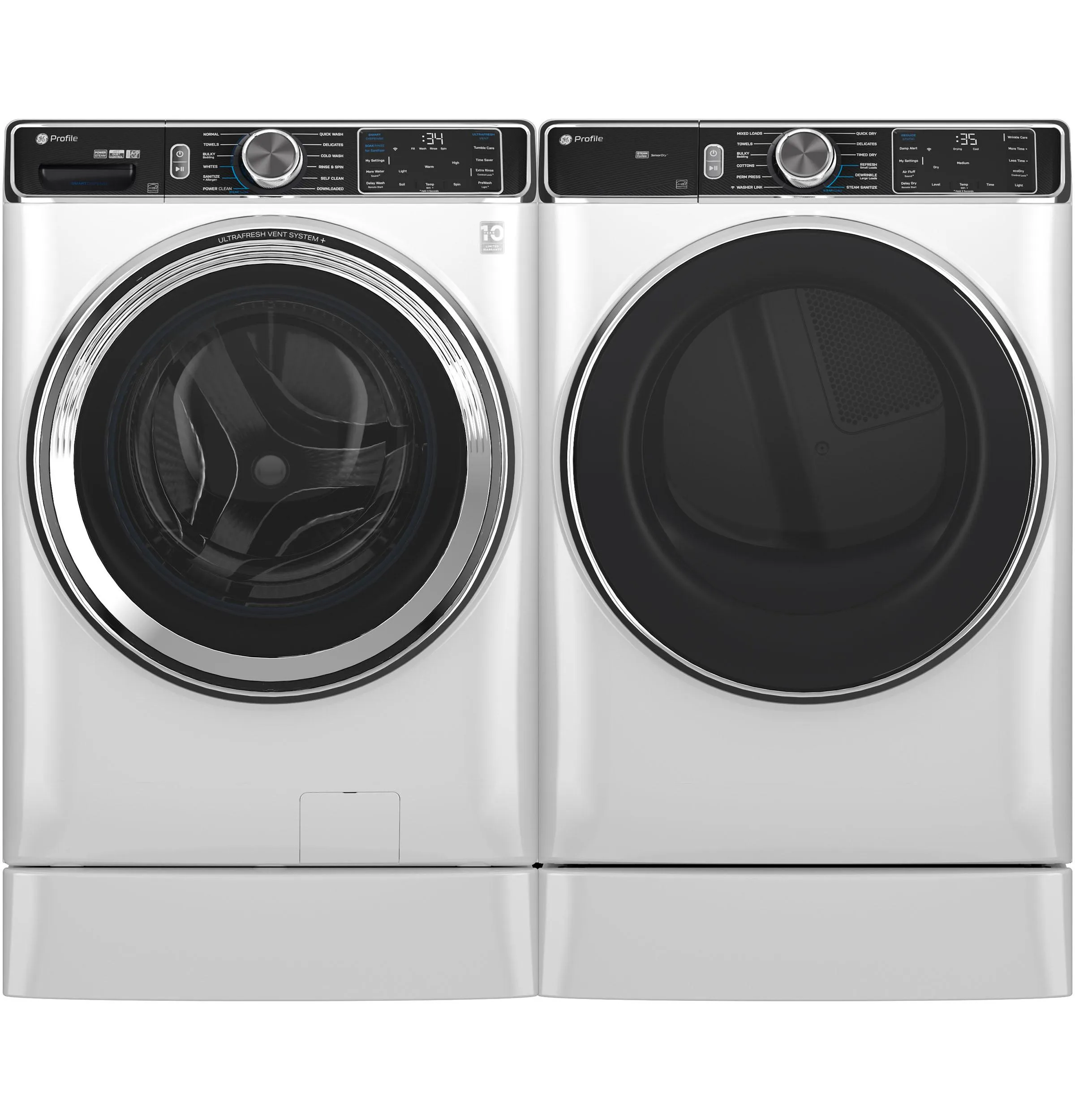 Ge Appliances PFD87GSSVWW Ge Profile&#8482; 7.8 Cu. Ft. Capacity Smart Front Load Gas Dryer With Steam And Sanitize Cycle