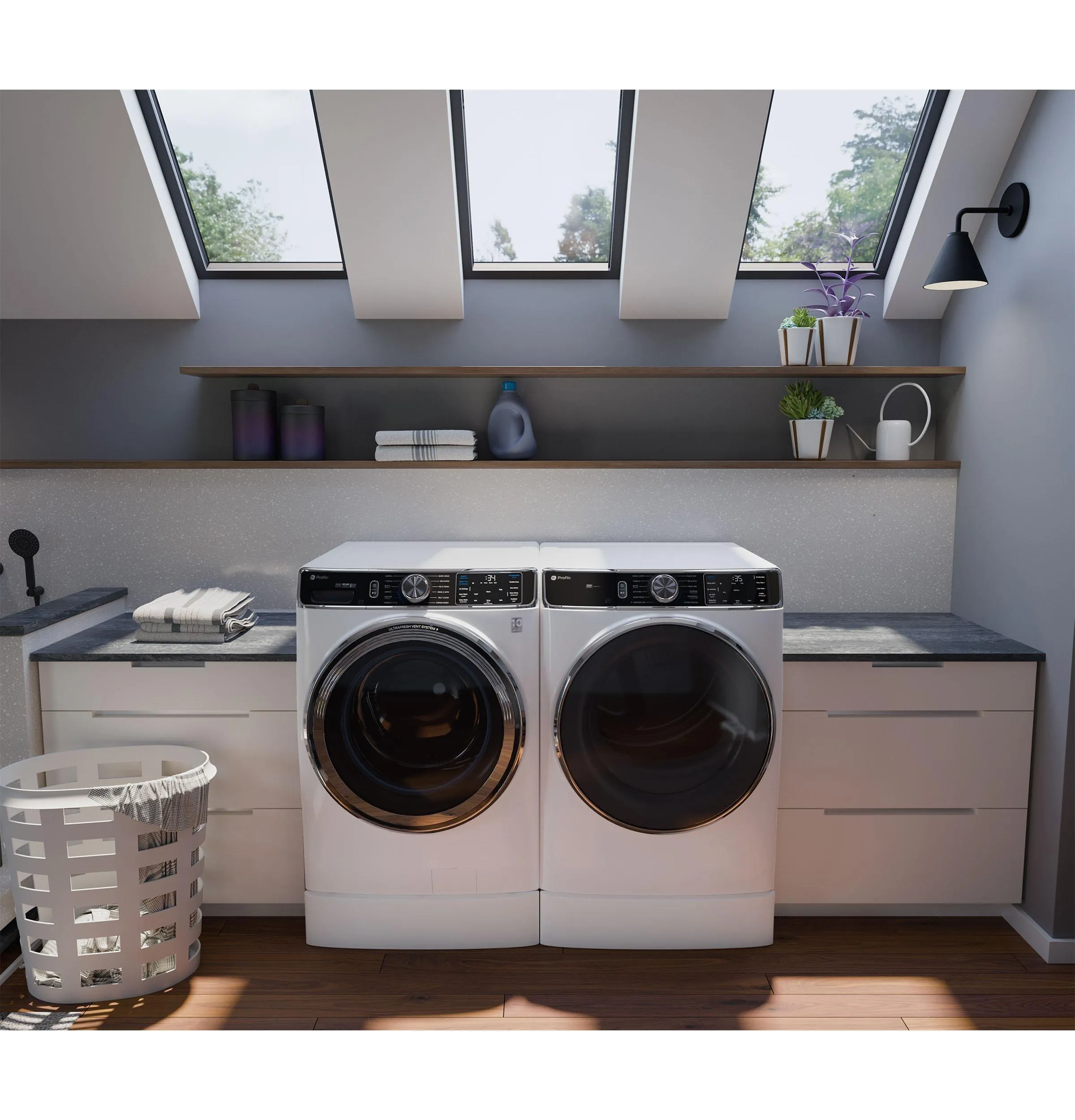 Ge Appliances PFD87GSSVWW Ge Profile&#8482; 7.8 Cu. Ft. Capacity Smart Front Load Gas Dryer With Steam And Sanitize Cycle