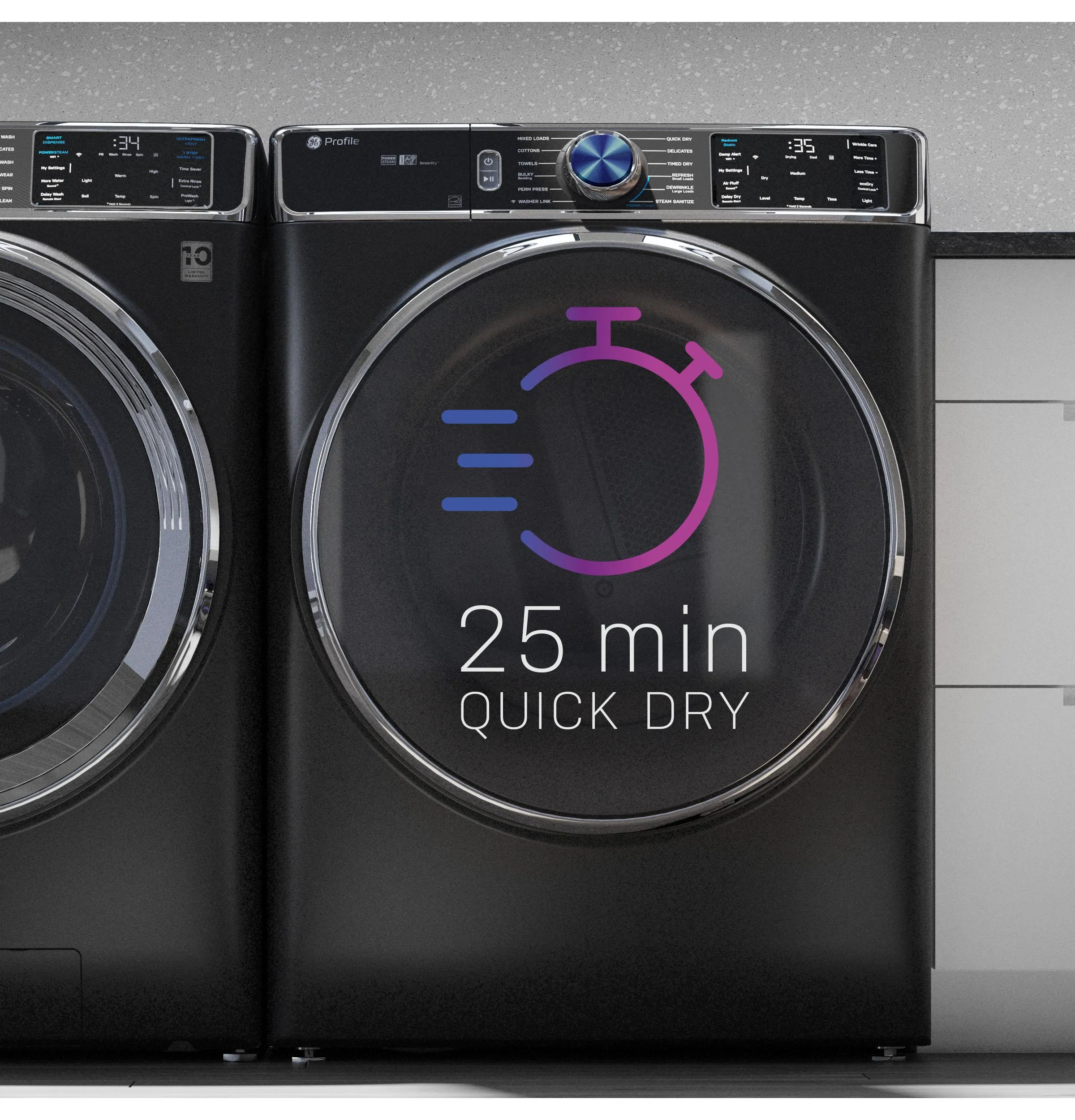 Ge Appliances PFD95GSPTDS Ge Profile&#8482; 7.8 Cu. Ft. Capacity Smart Front Load Gas Dryer With Steam And Sanitize Cycle