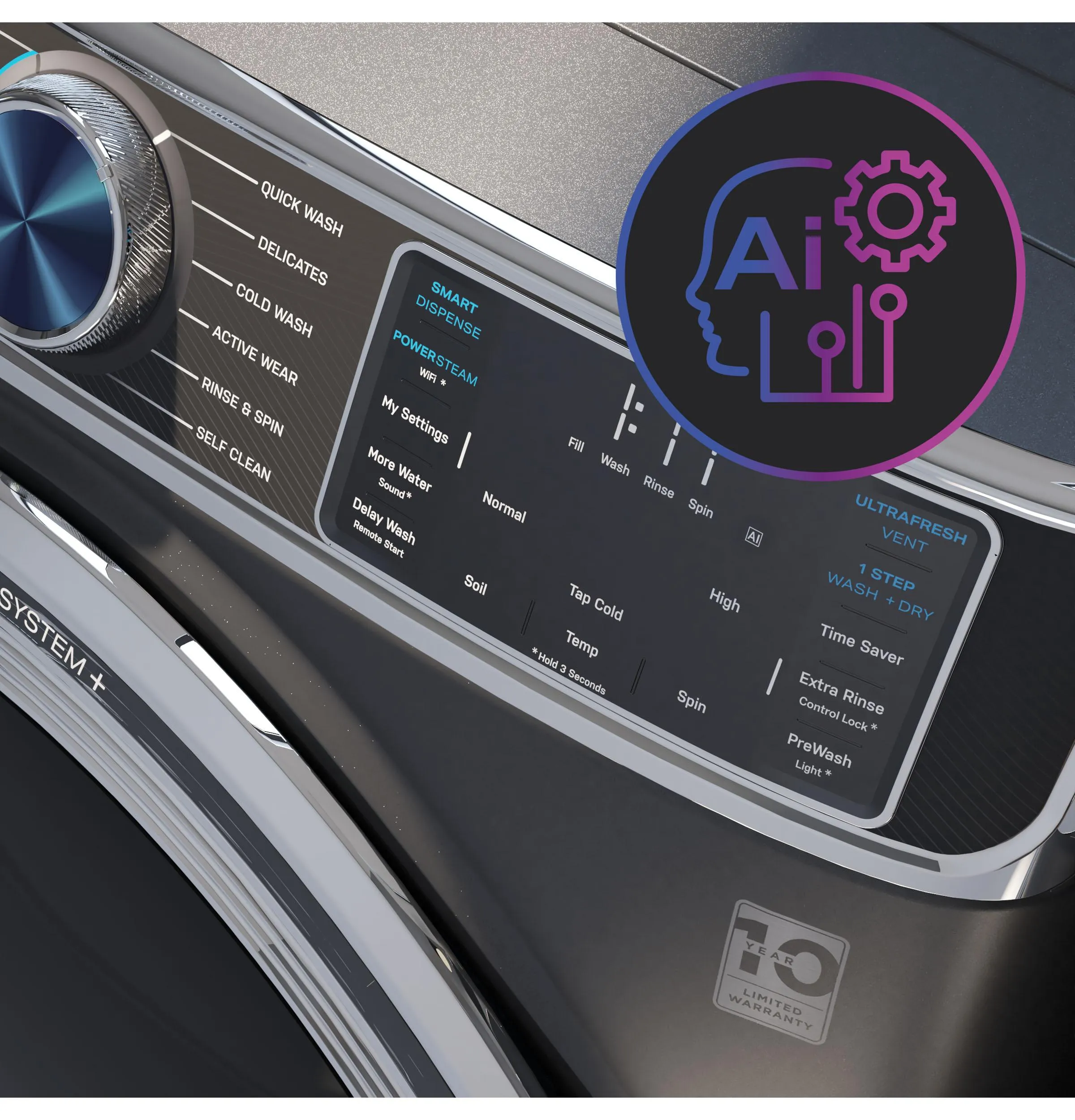 Ge Appliances PFW955SPWGN Ge Profile&#8482; 5.5 Cu. Ft. Capacity Smart Front Load Energy Star? Steam Washer With Ultrafresh Vent System  And Smart Wash & Smart Rinse