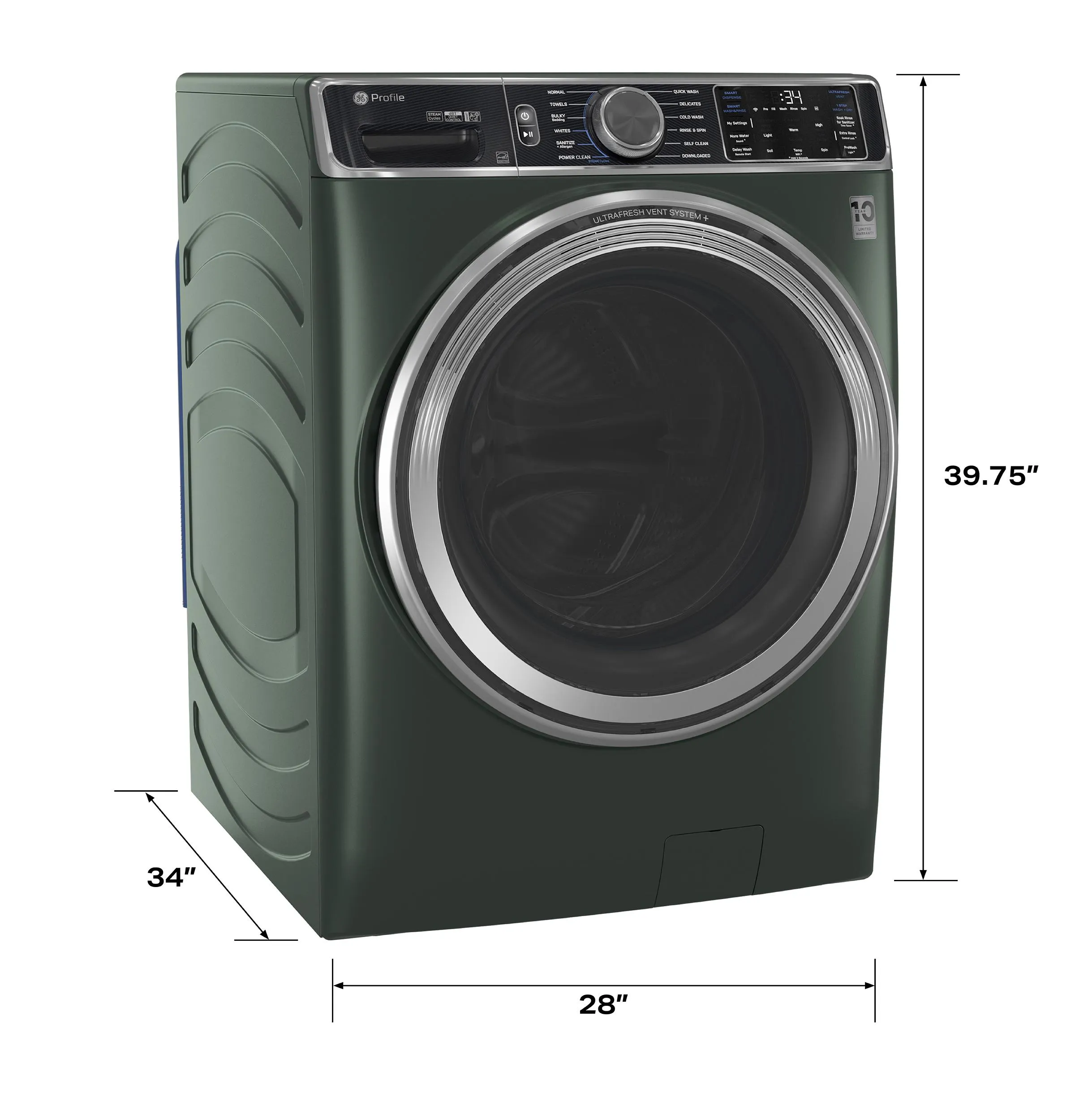 Ge Appliances PFW955SPWGN Ge Profile&#8482; 5.5 Cu. Ft. Capacity Smart Front Load Energy Star? Steam Washer With Ultrafresh Vent System  And Smart Wash & Smart Rinse