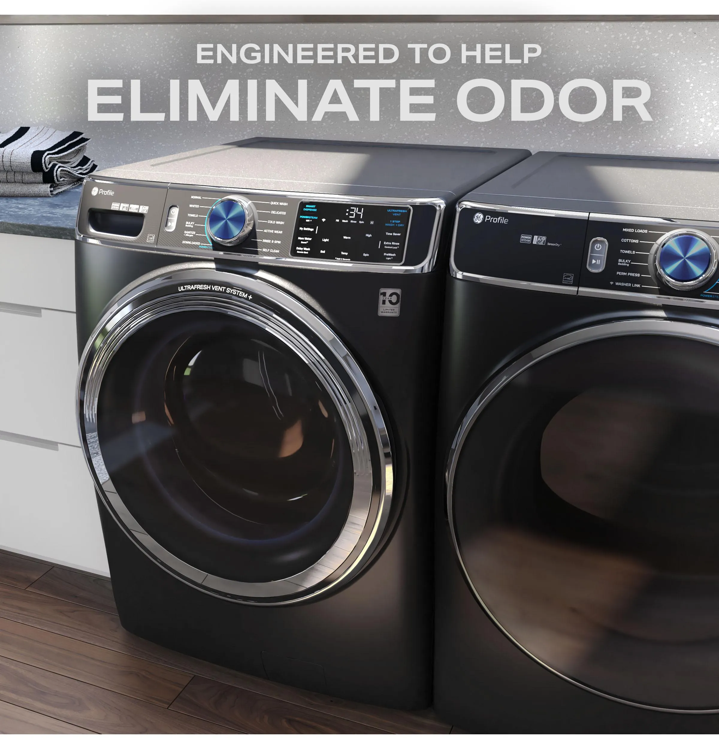 Ge Appliances PFW955SPWGN Ge Profile&#8482; 5.5 Cu. Ft. Capacity Smart Front Load Energy Star? Steam Washer With Ultrafresh Vent System  And Smart Wash & Smart Rinse