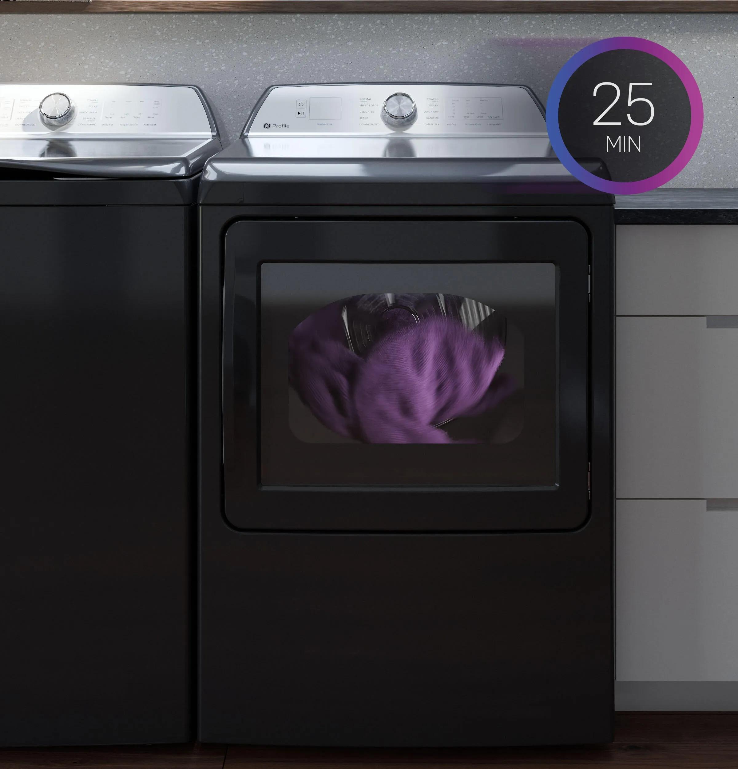 Ge Appliances PTD60GBPRDG Ge Profile&#8482; 7.4 Cu. Ft. Capacity Aluminized Alloy Drum Gas Dryer With Sanitize Cycle And Sensor Dry